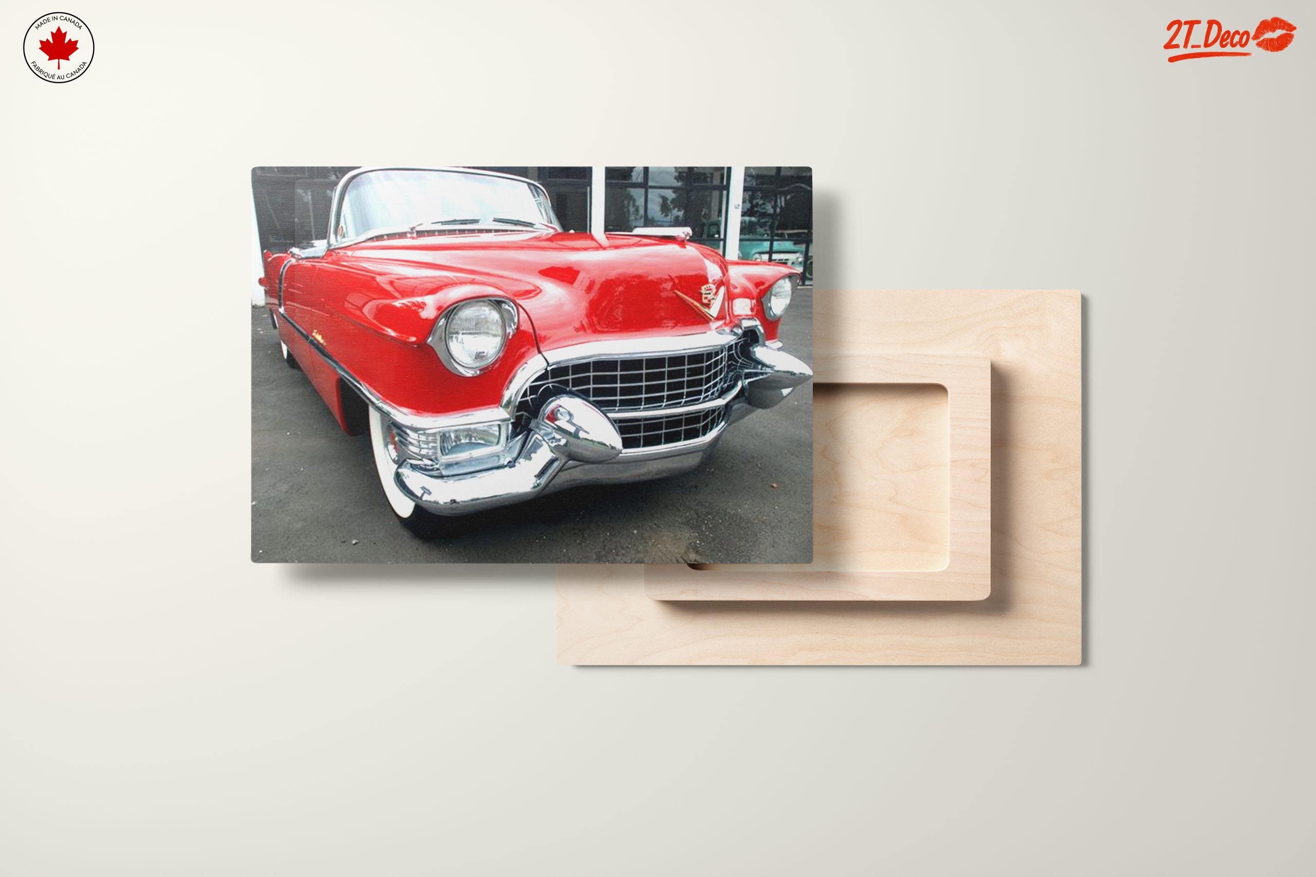 Vintage Red Cadillac Front View - Image 11