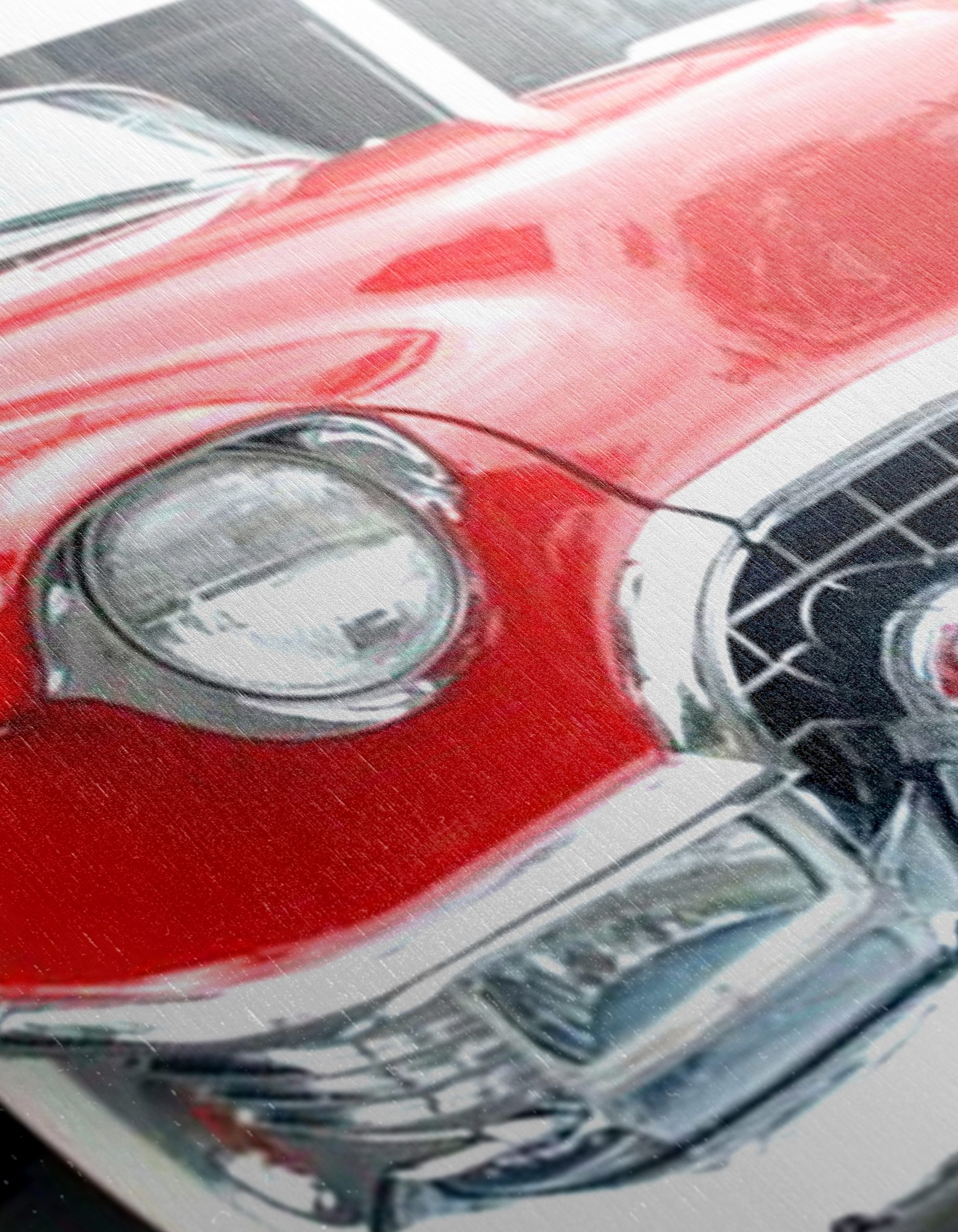 Vintage Red Cadillac Front View - Image 12