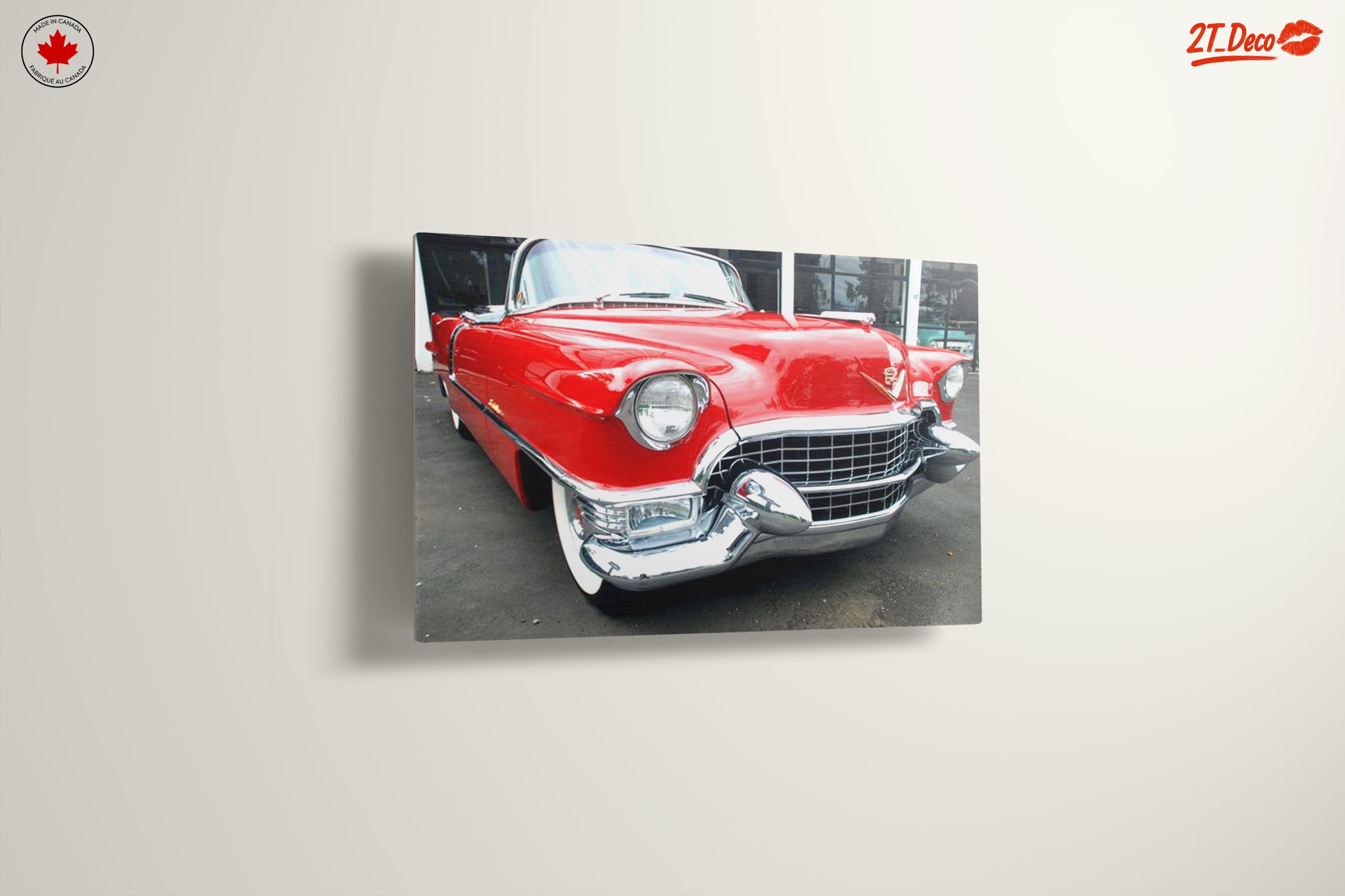 Vintage Red Cadillac Front View - Image 13