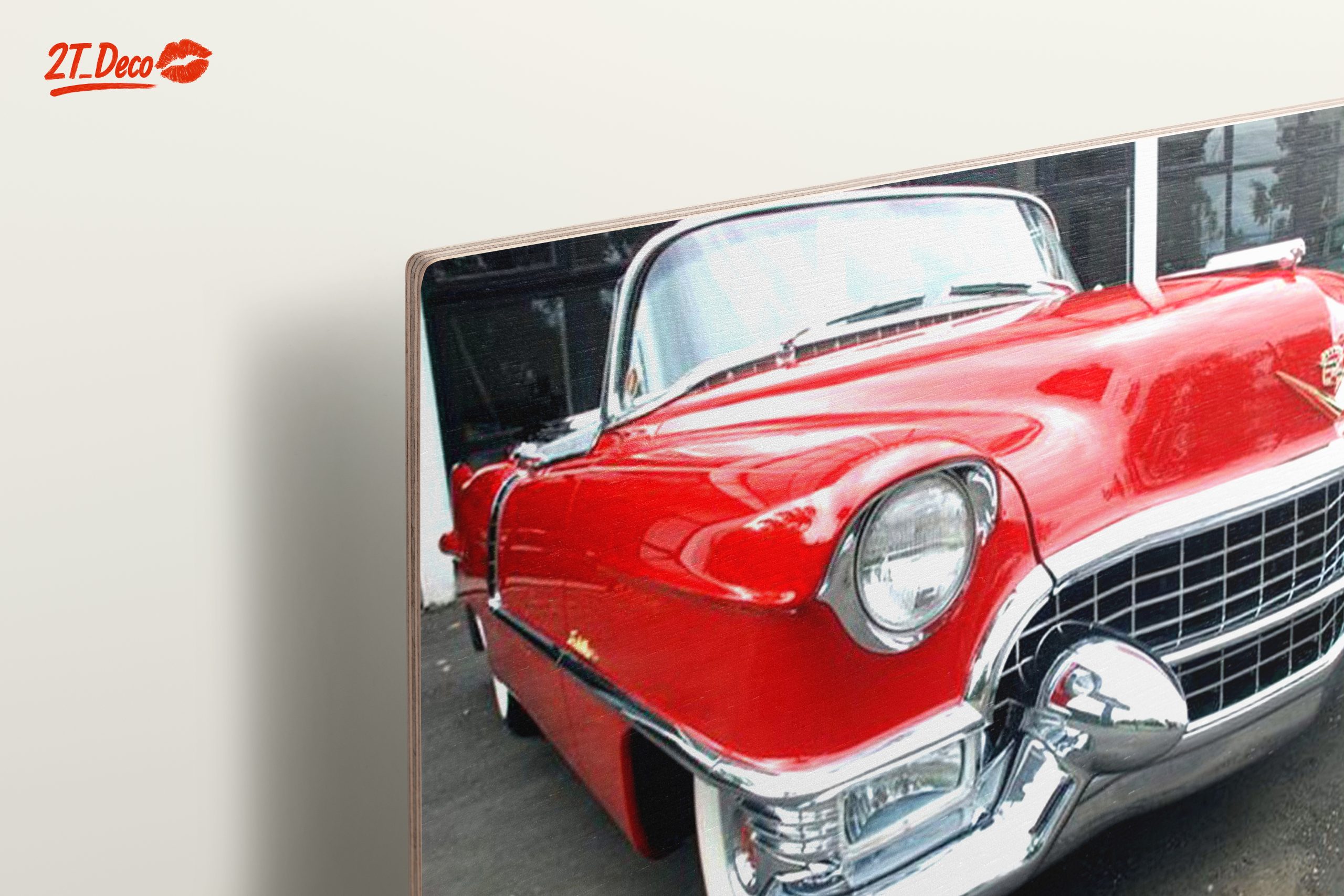 Vintage Red Cadillac Front View - Image 15