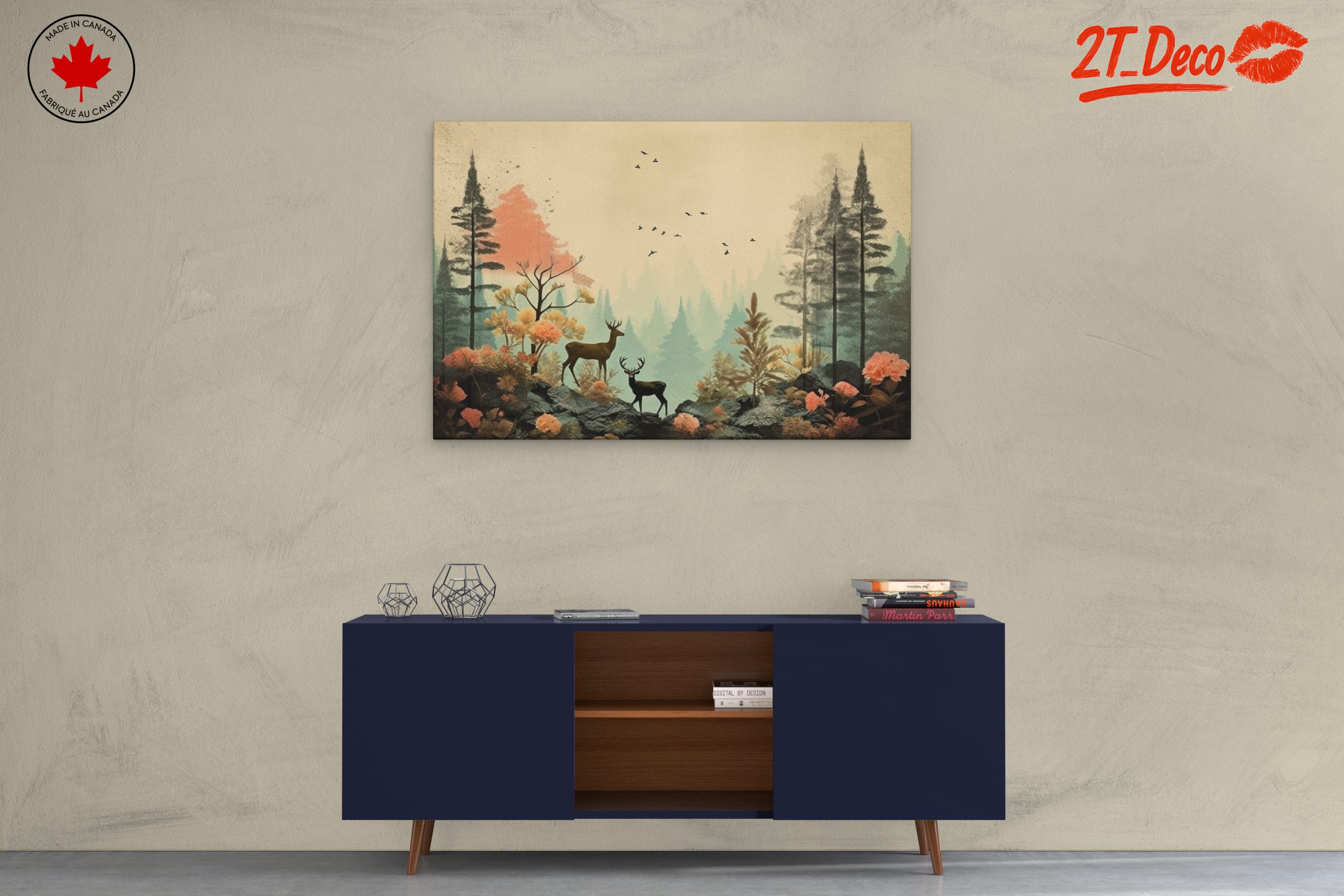 Stylized Forest Scene with Deer - Image 3