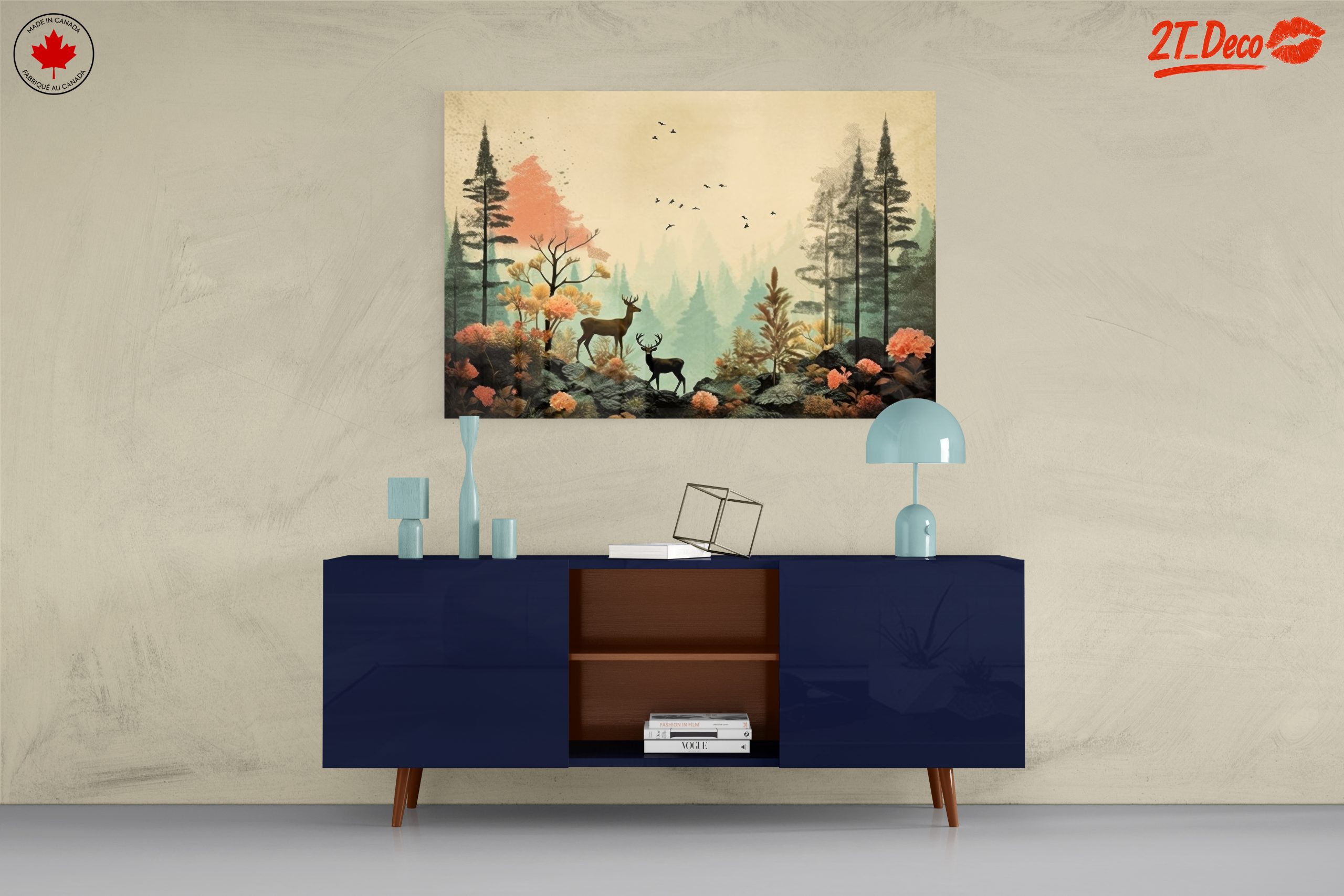 Stylized Forest Scene with Deer - Image 8