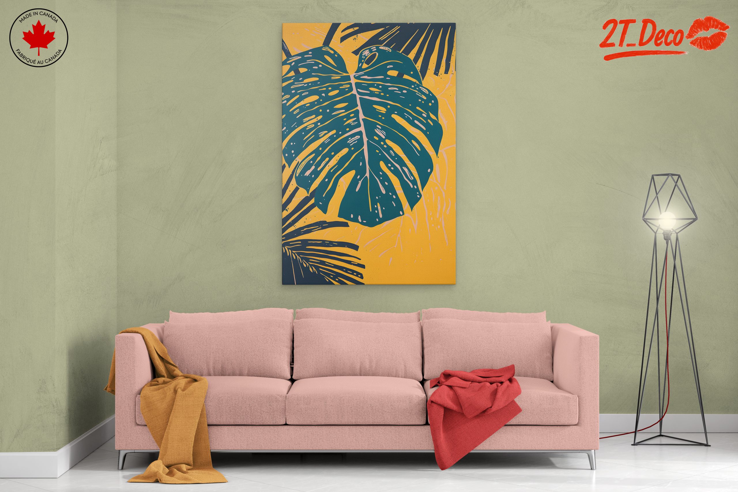 Stylized Leaf Art in Vibrant Colors - Image 2