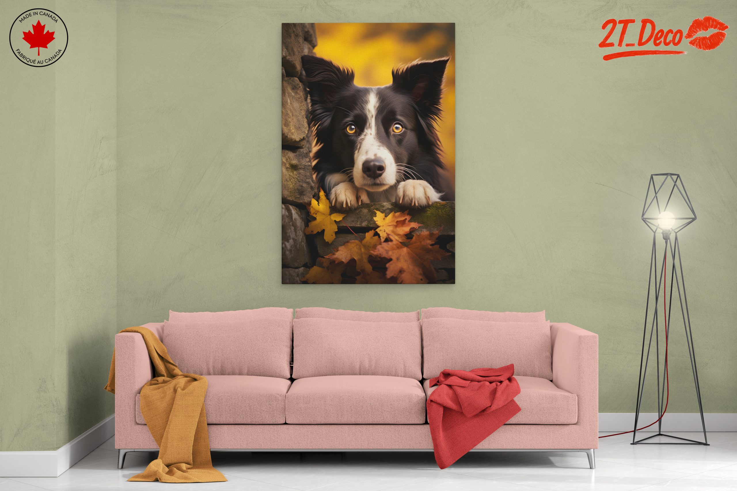 Charming Dog Portrait with Autumn Leaves - Image 2
