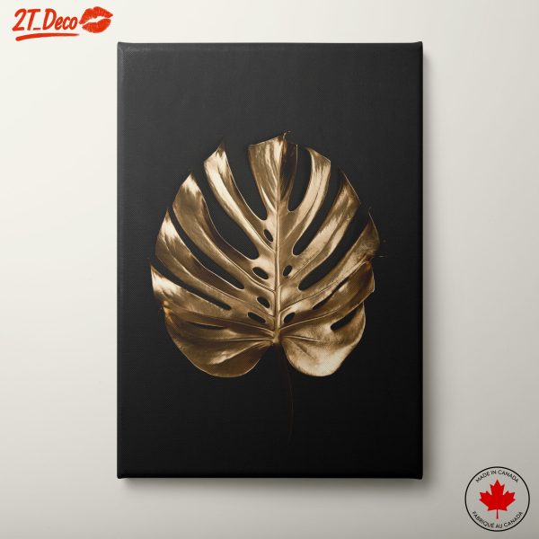 Golden Metallic Leaf Wall Art