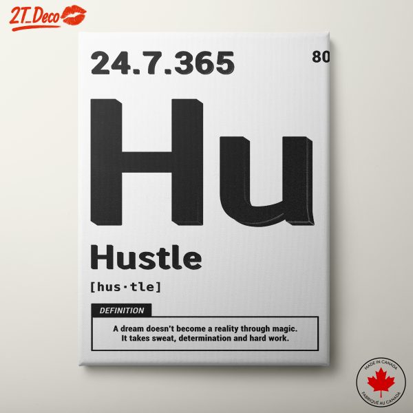 Hustle Definition Inspirational Typography Art
