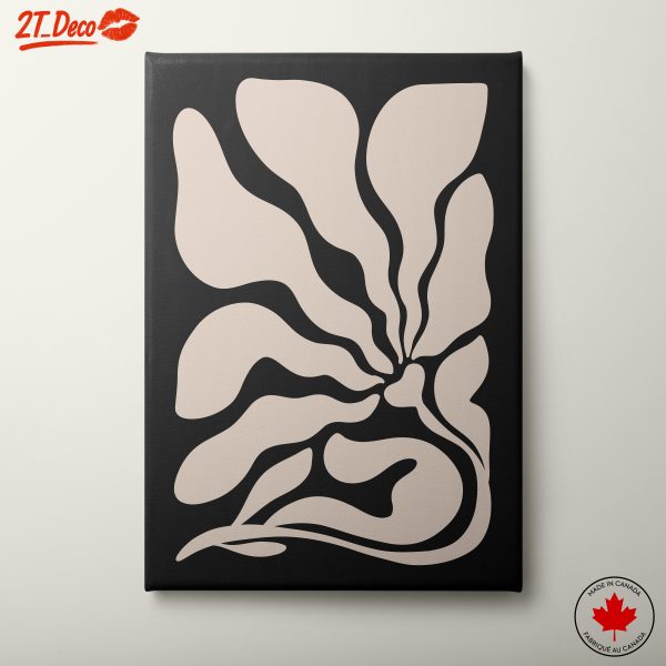 Fluid Abstract Design in Beige and Black