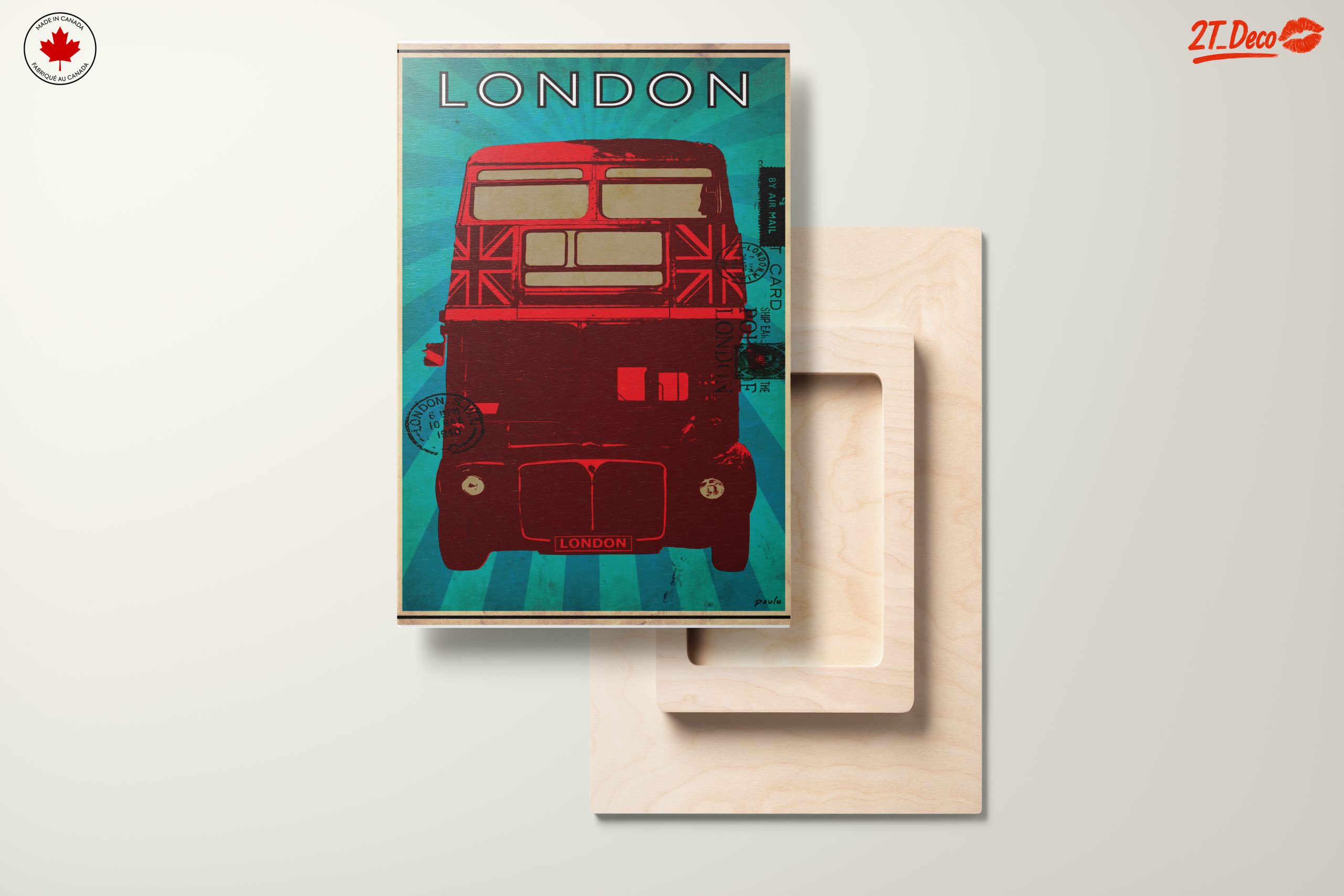 Stylized London Bus Art with Union Jack - Image 11