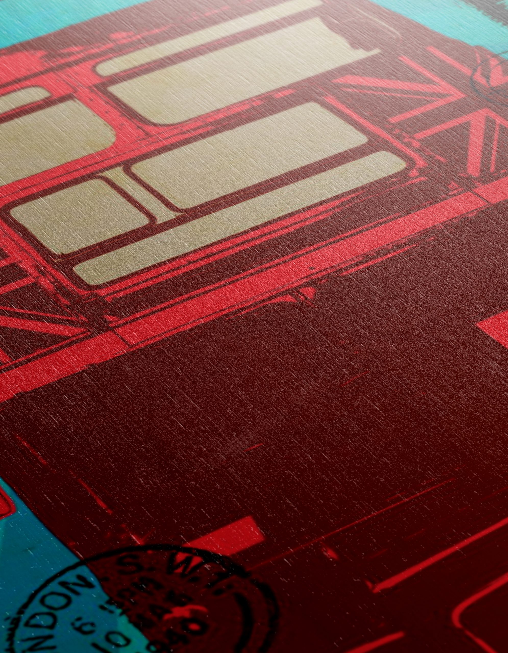 Stylized London Bus Art with Union Jack - Image 12