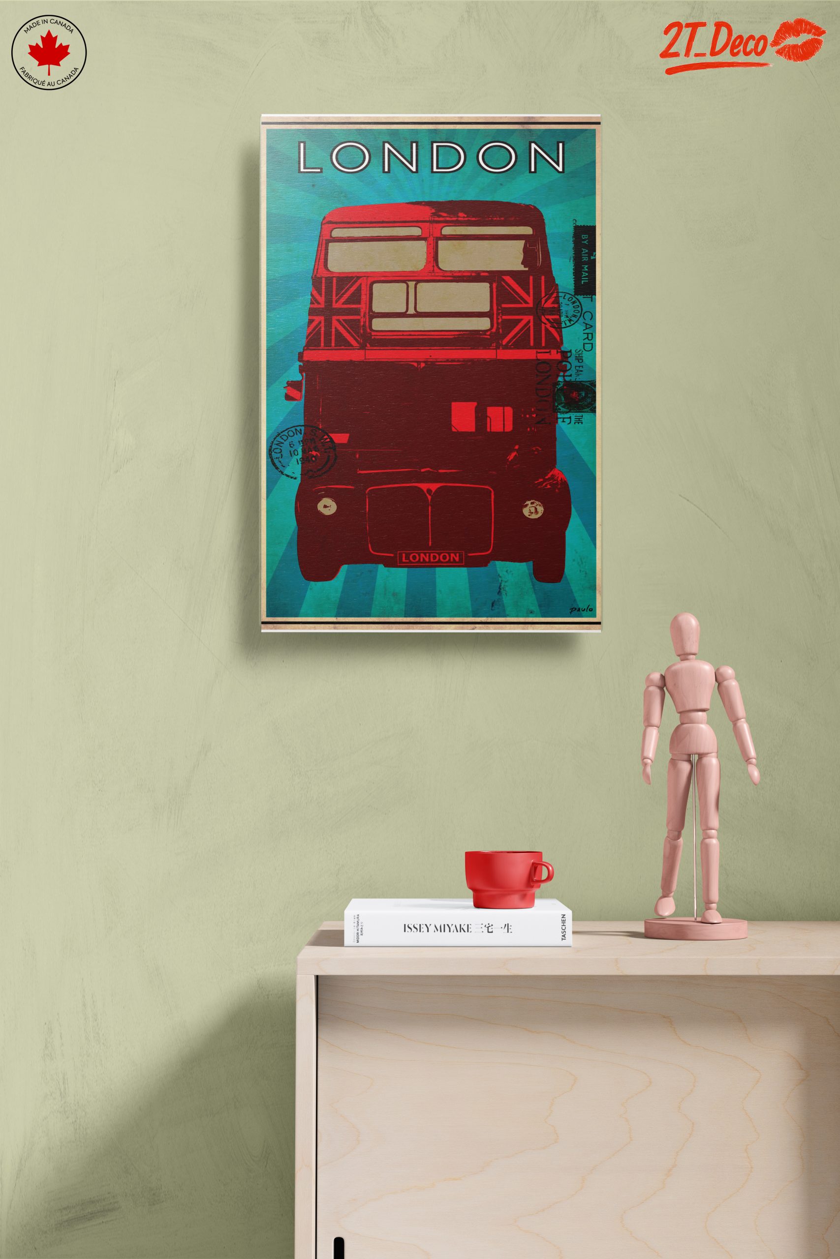 Stylized London Bus Art with Union Jack - Image 14