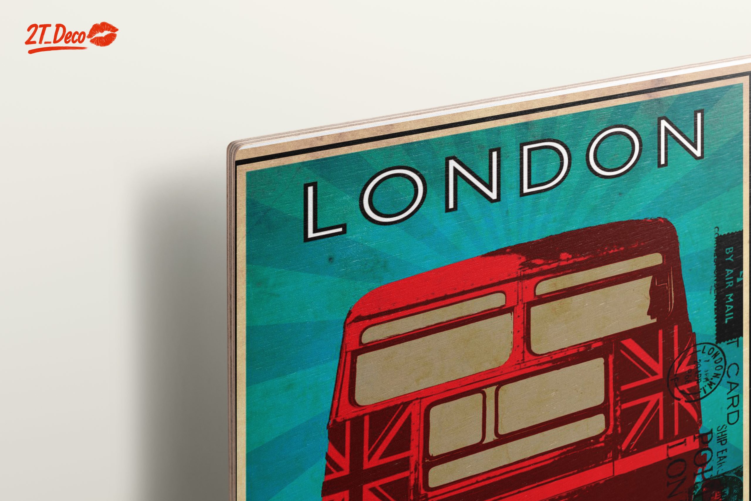 Stylized London Bus Art with Union Jack - Image 15