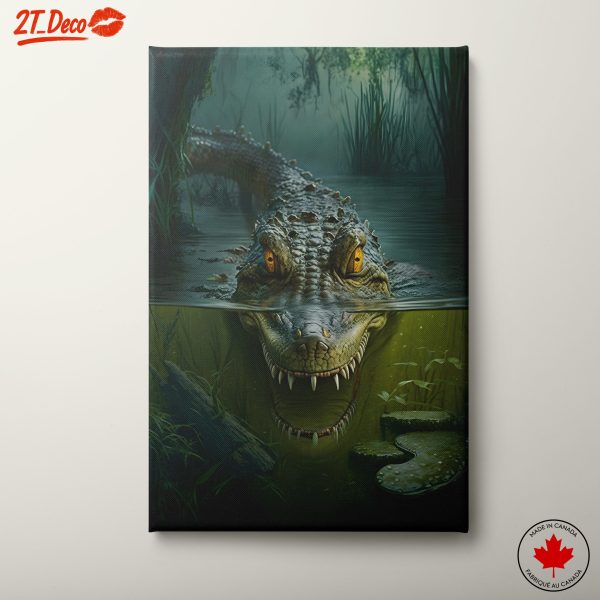 Realistic Crocodile Portrait in Nature