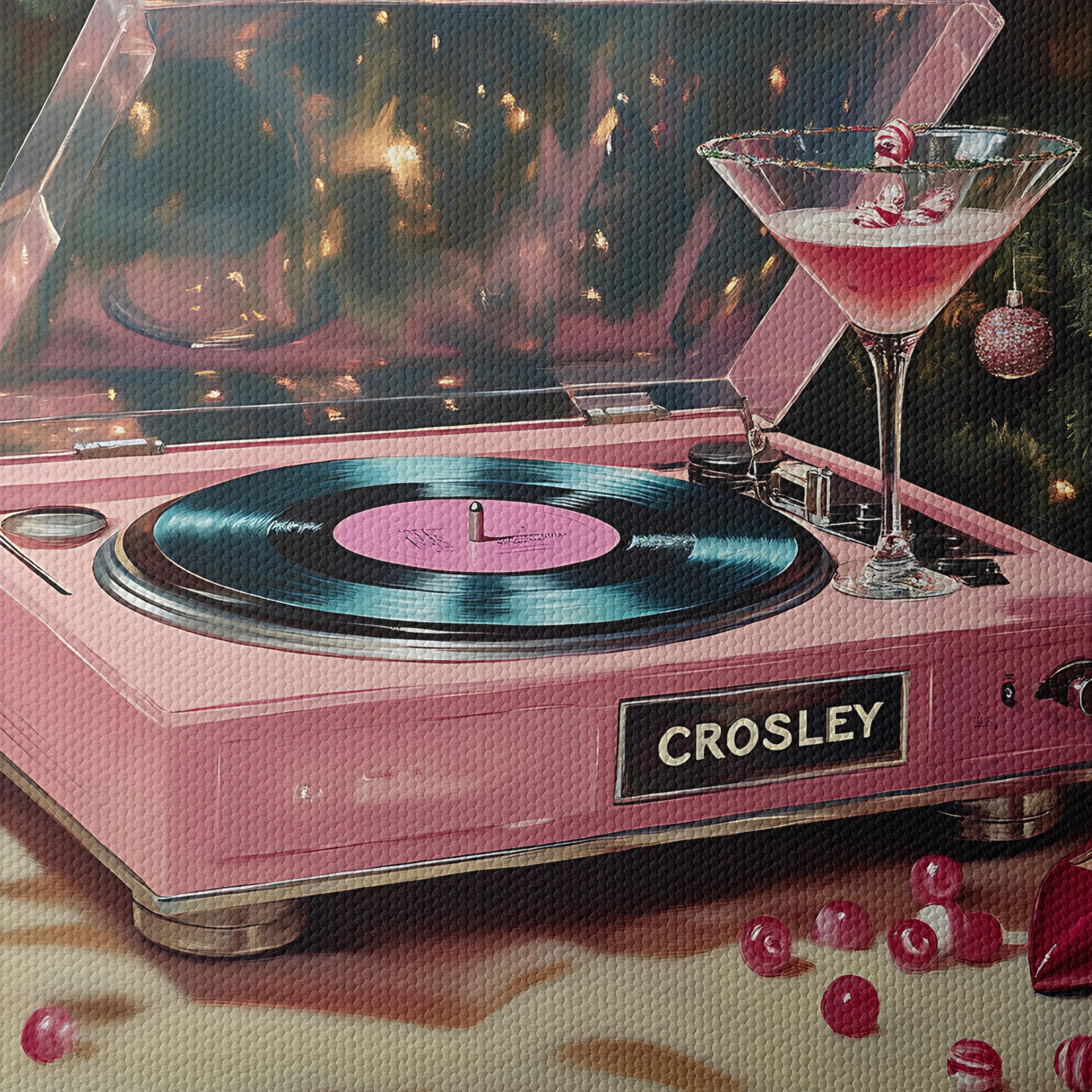 Elegant Pink Record Player and Cocktail - Image 4