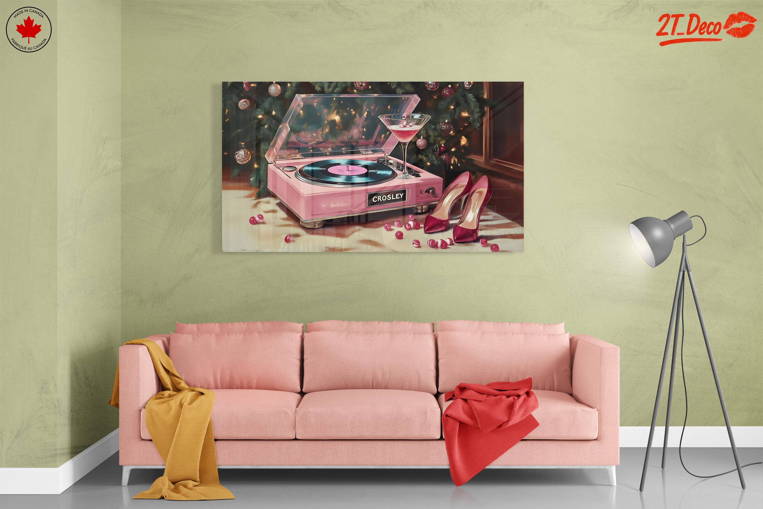 Elegant Pink Record Player and Cocktail - Image 7