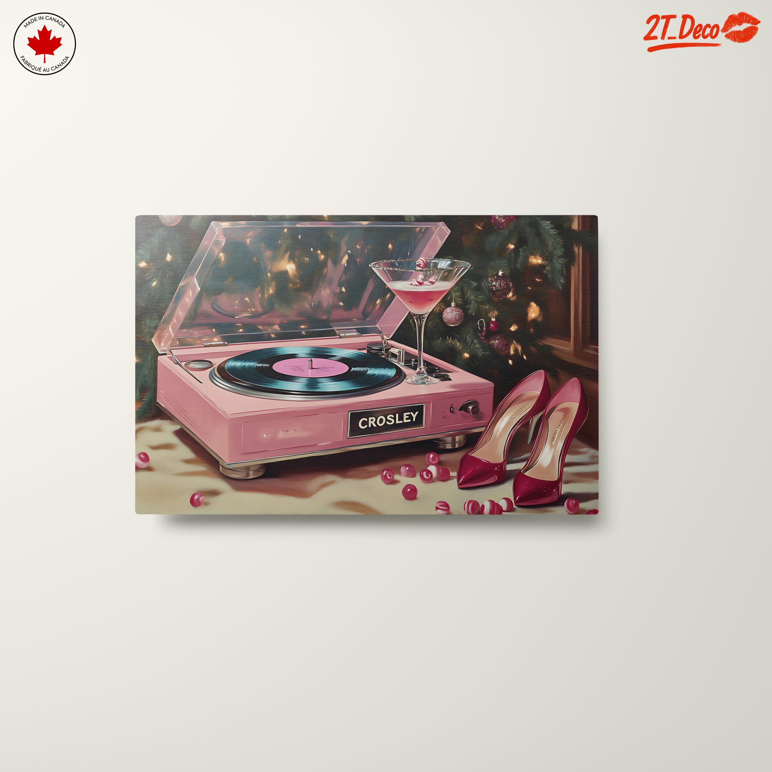 Elegant Pink Record Player and Cocktail - Image 10