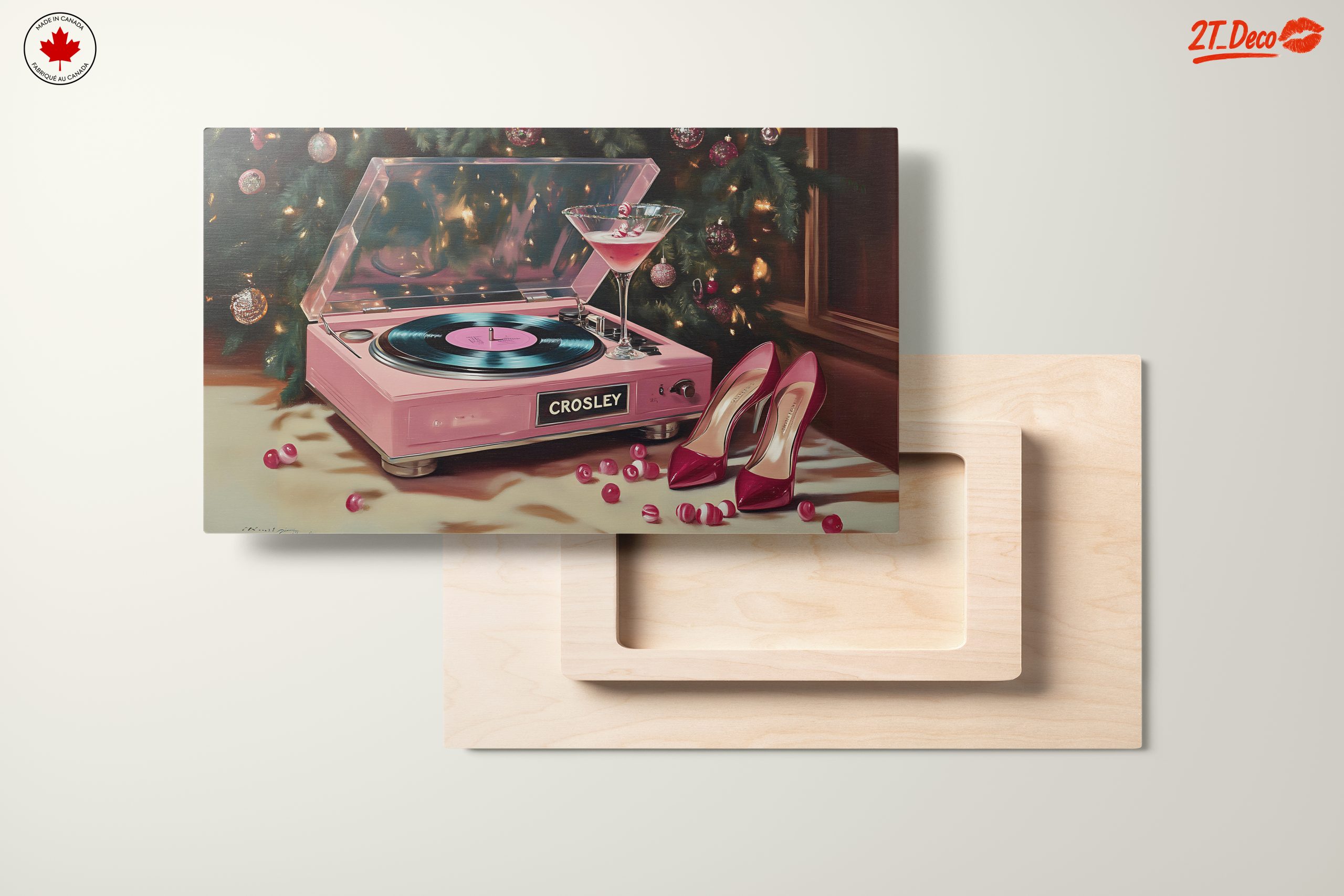 Elegant Pink Record Player and Cocktail - Image 11
