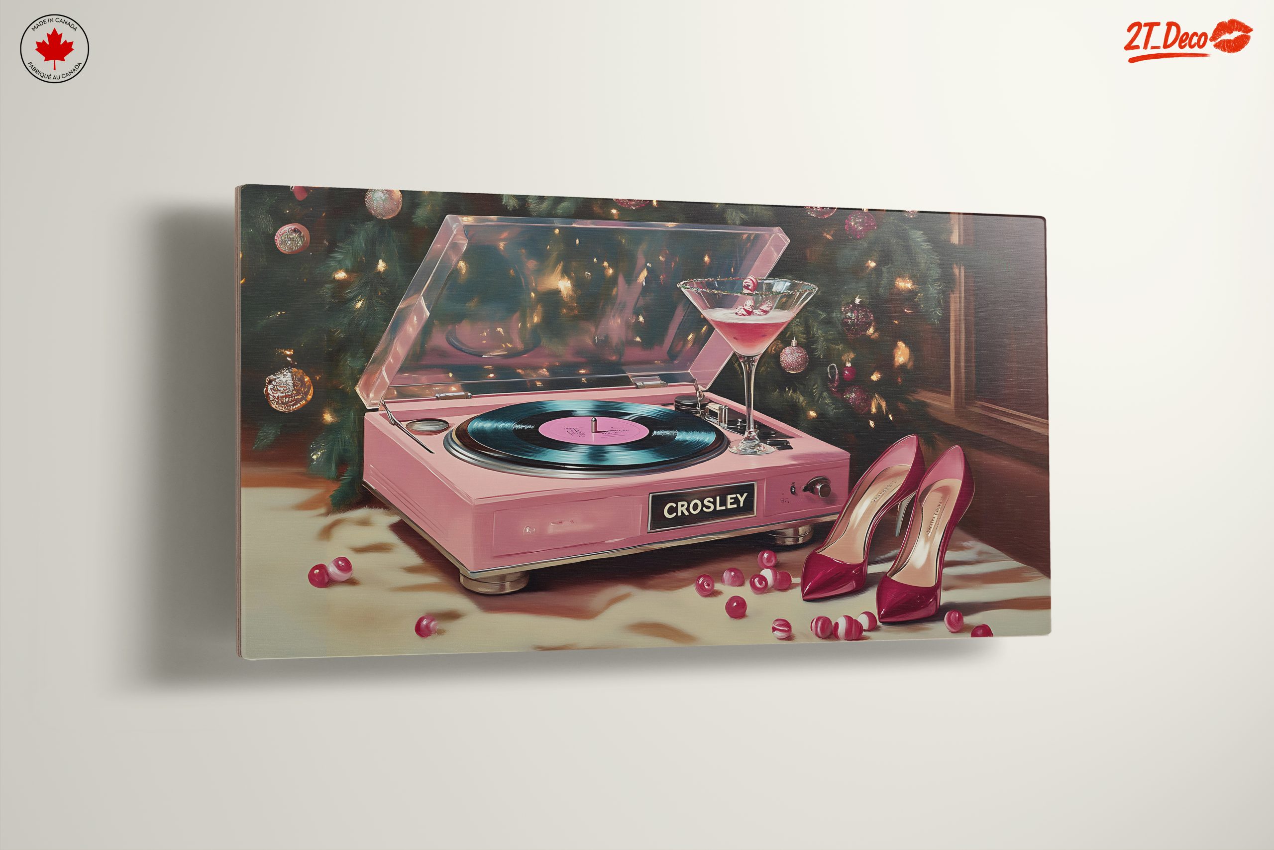 Elegant Pink Record Player and Cocktail - Image 13