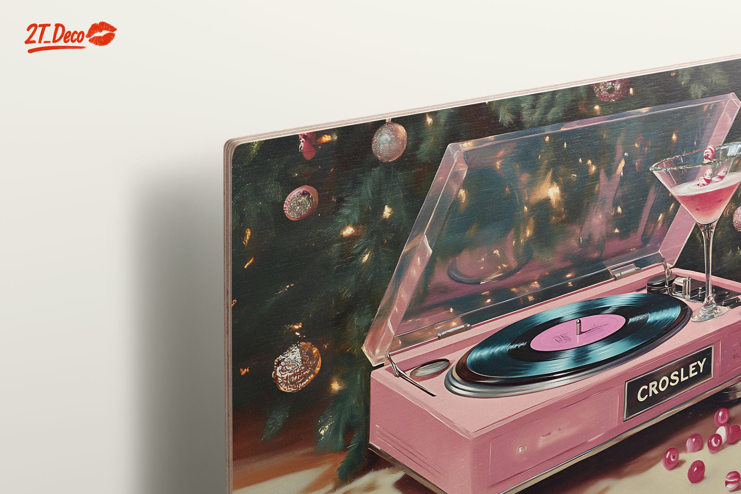 Elegant Pink Record Player and Cocktail - Image 15