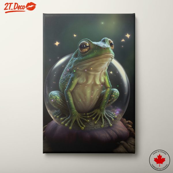 Whimsical Frog in Crystal Bubble Art