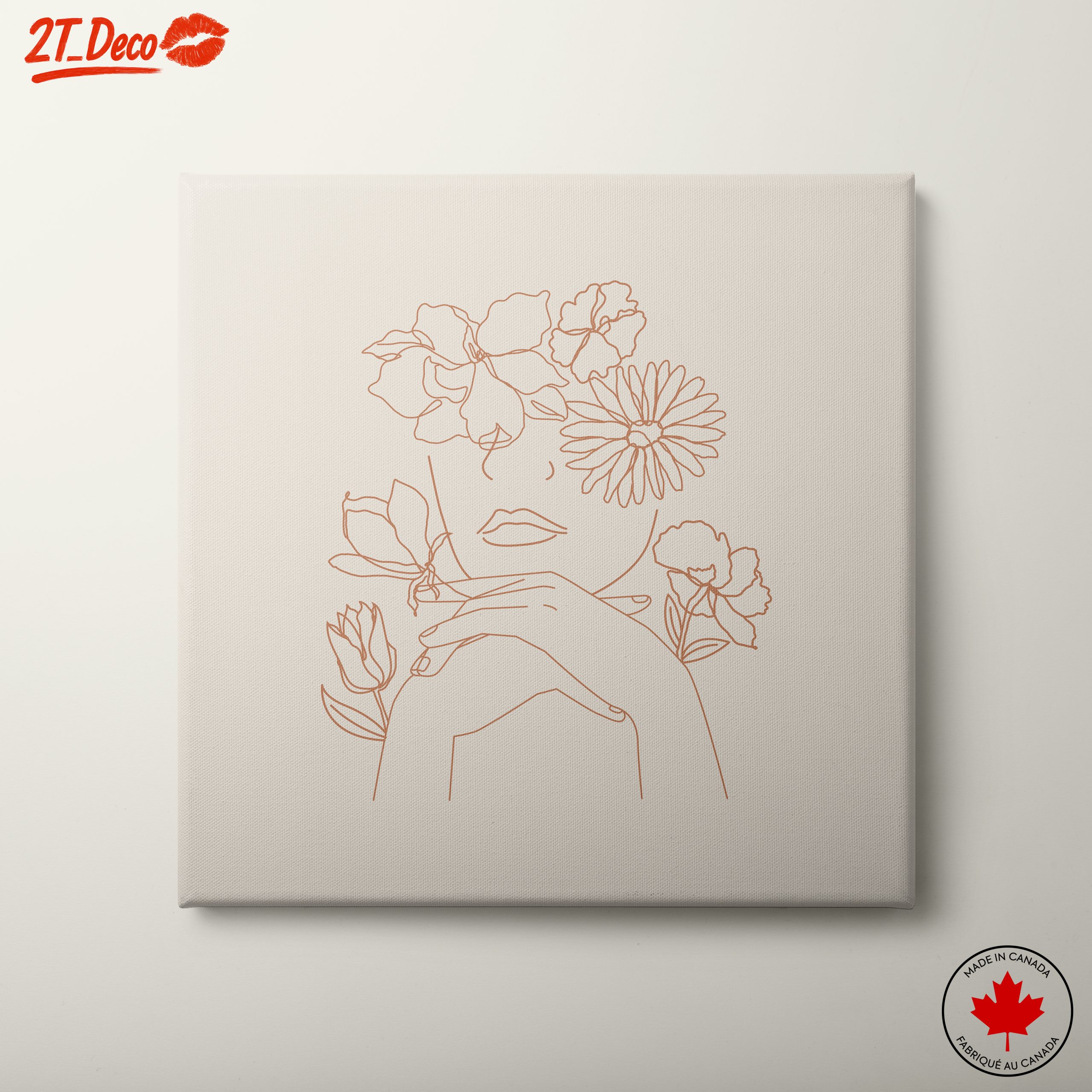 Elegant Minimalist Floral Portrait Art
