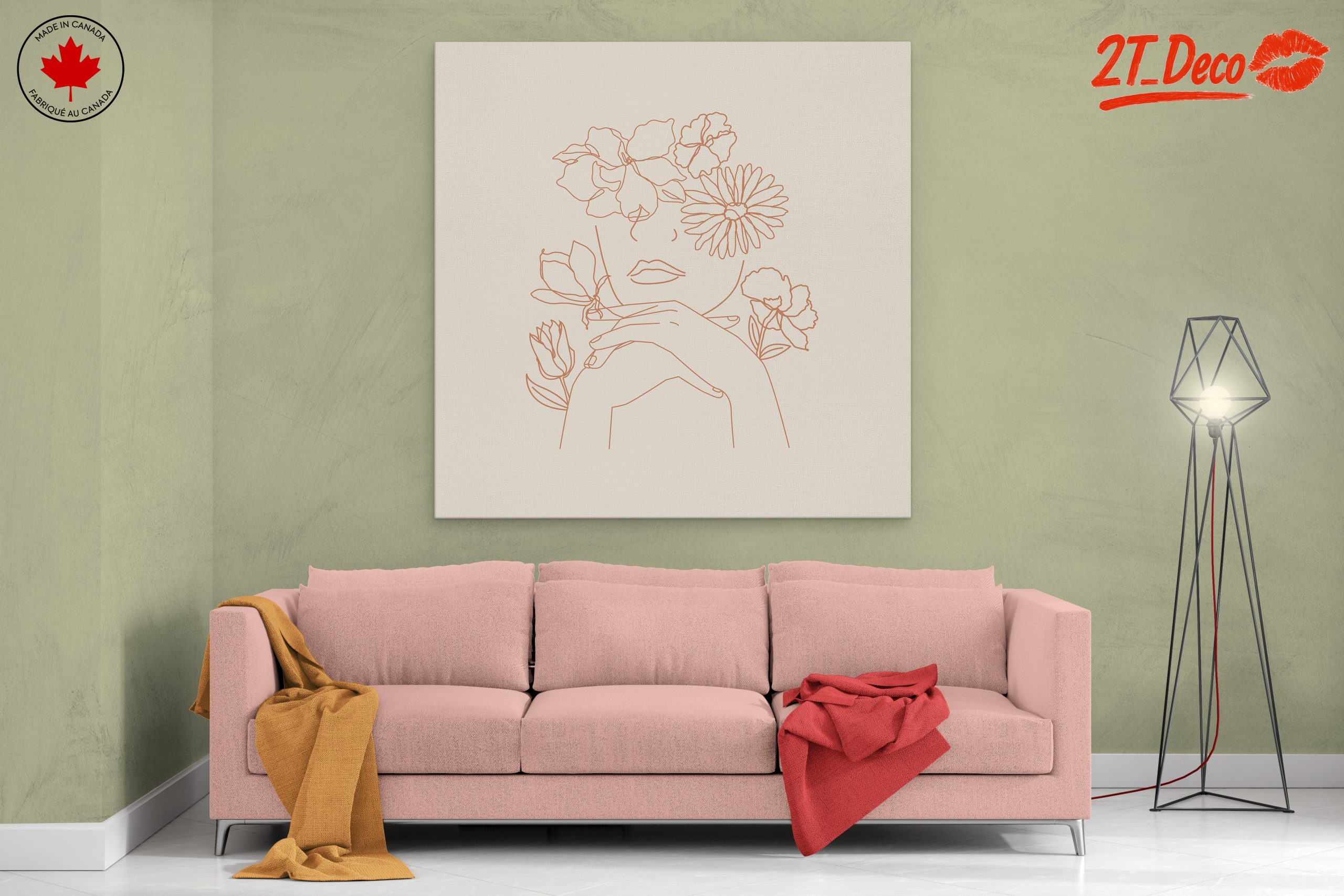 Elegant Minimalist Floral Portrait Art - Image 2
