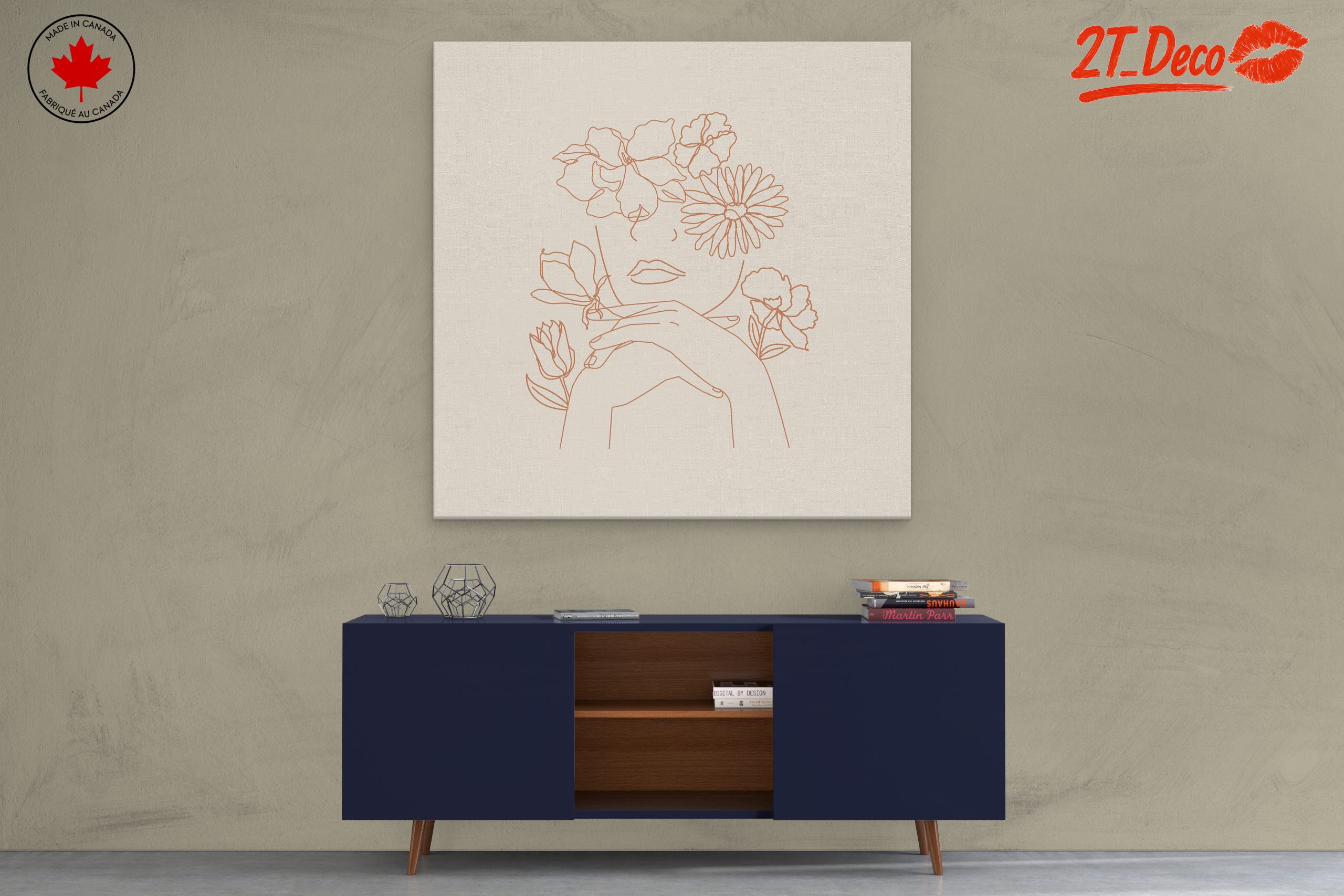 Elegant Minimalist Floral Portrait Art - Image 3