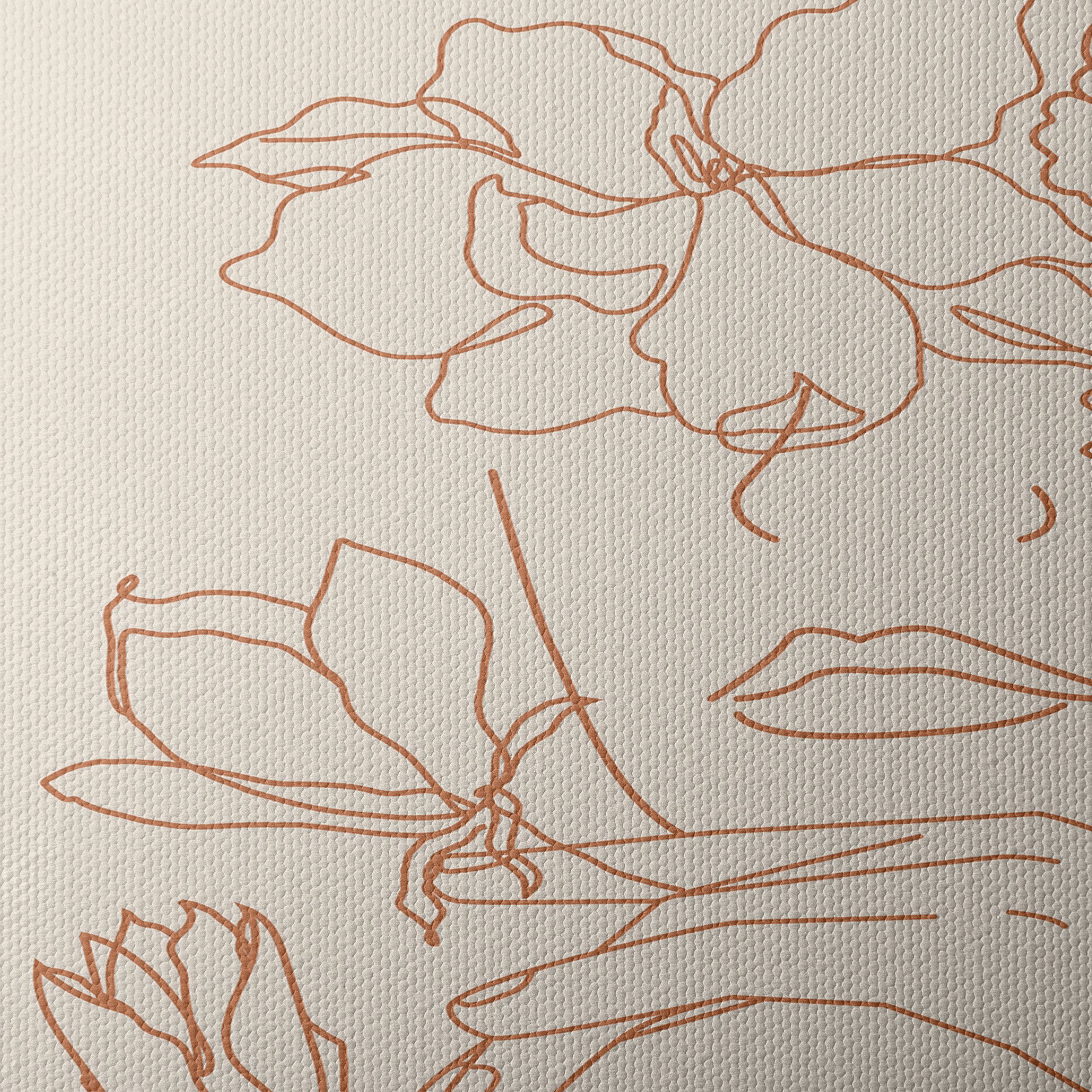 Elegant Minimalist Floral Portrait Art - Image 4