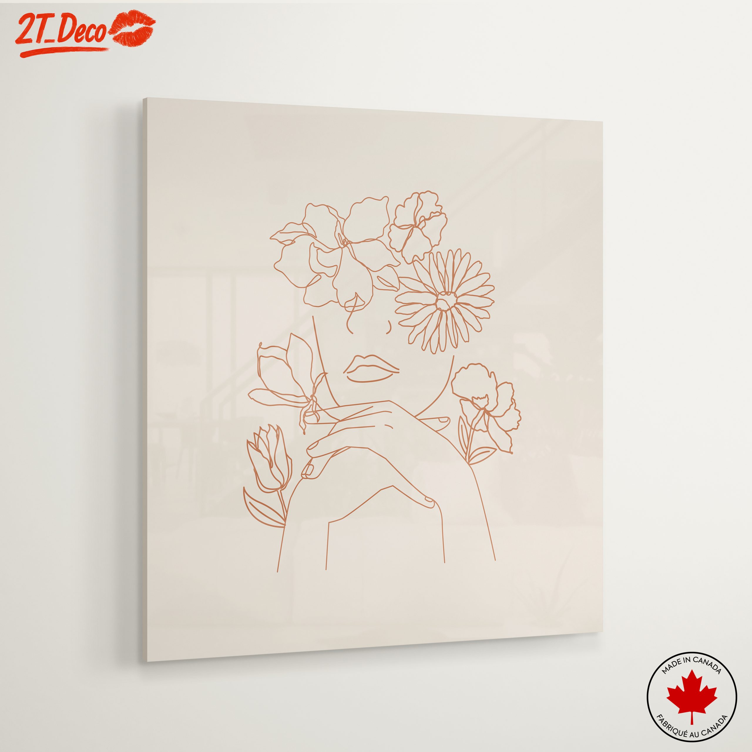 Elegant Minimalist Floral Portrait Art - Image 6