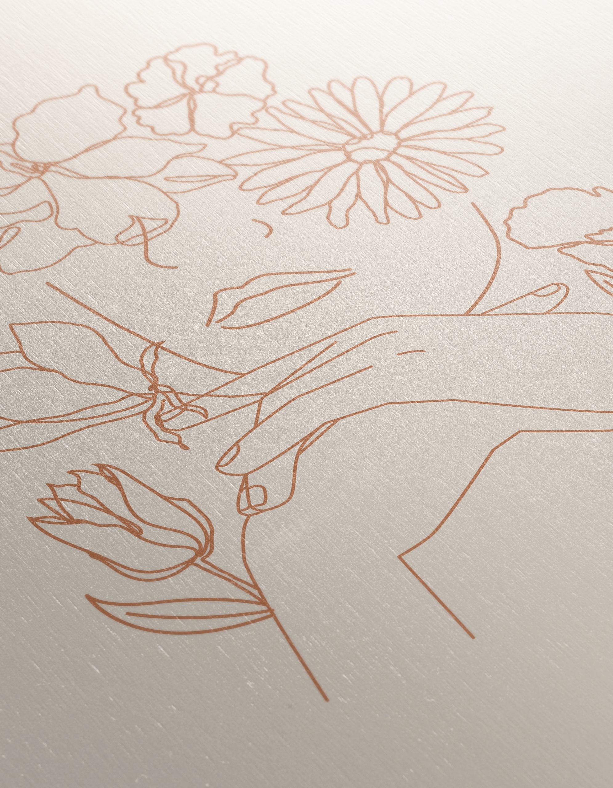 Elegant Minimalist Floral Portrait Art - Image 12