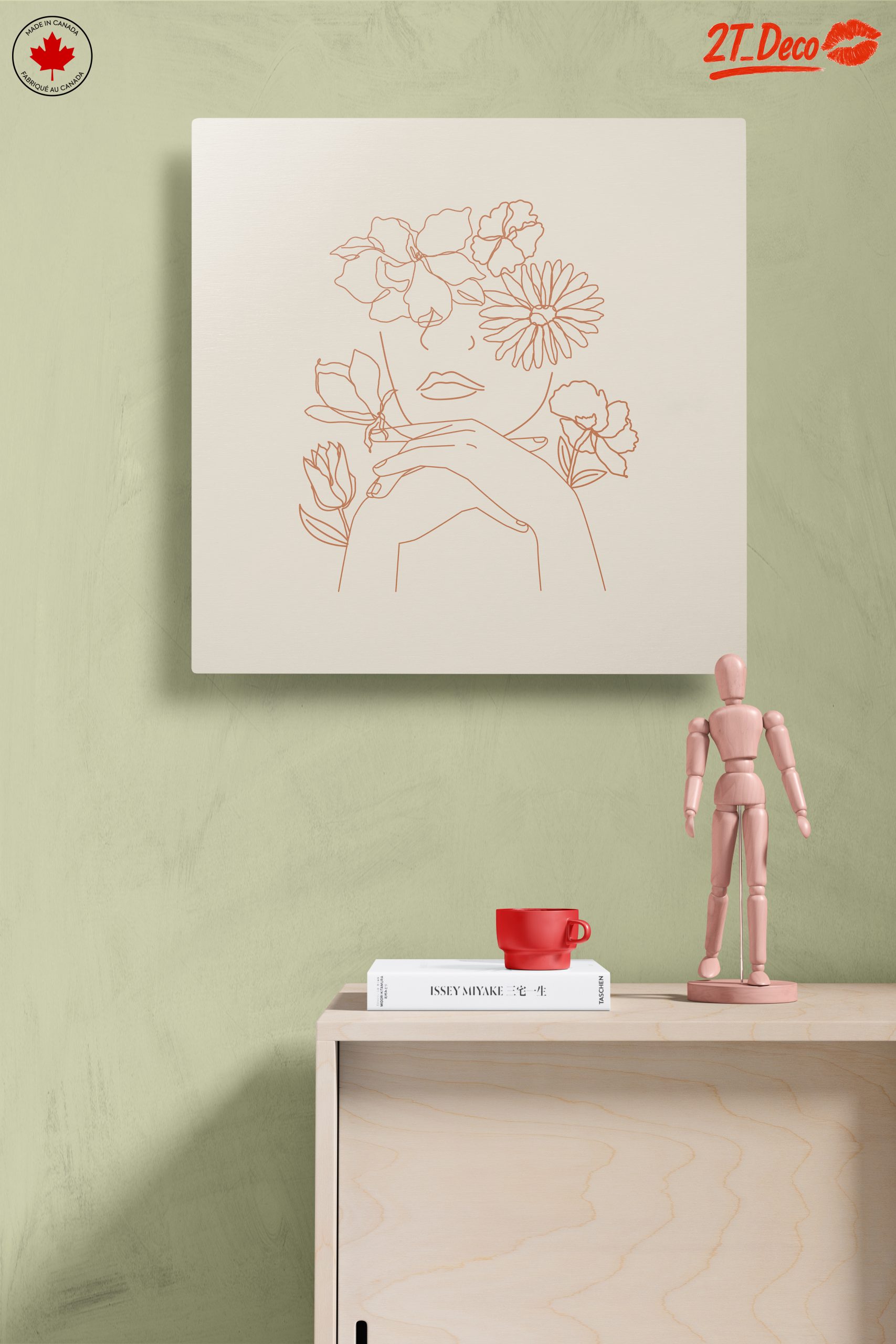 Elegant Minimalist Floral Portrait Art - Image 14
