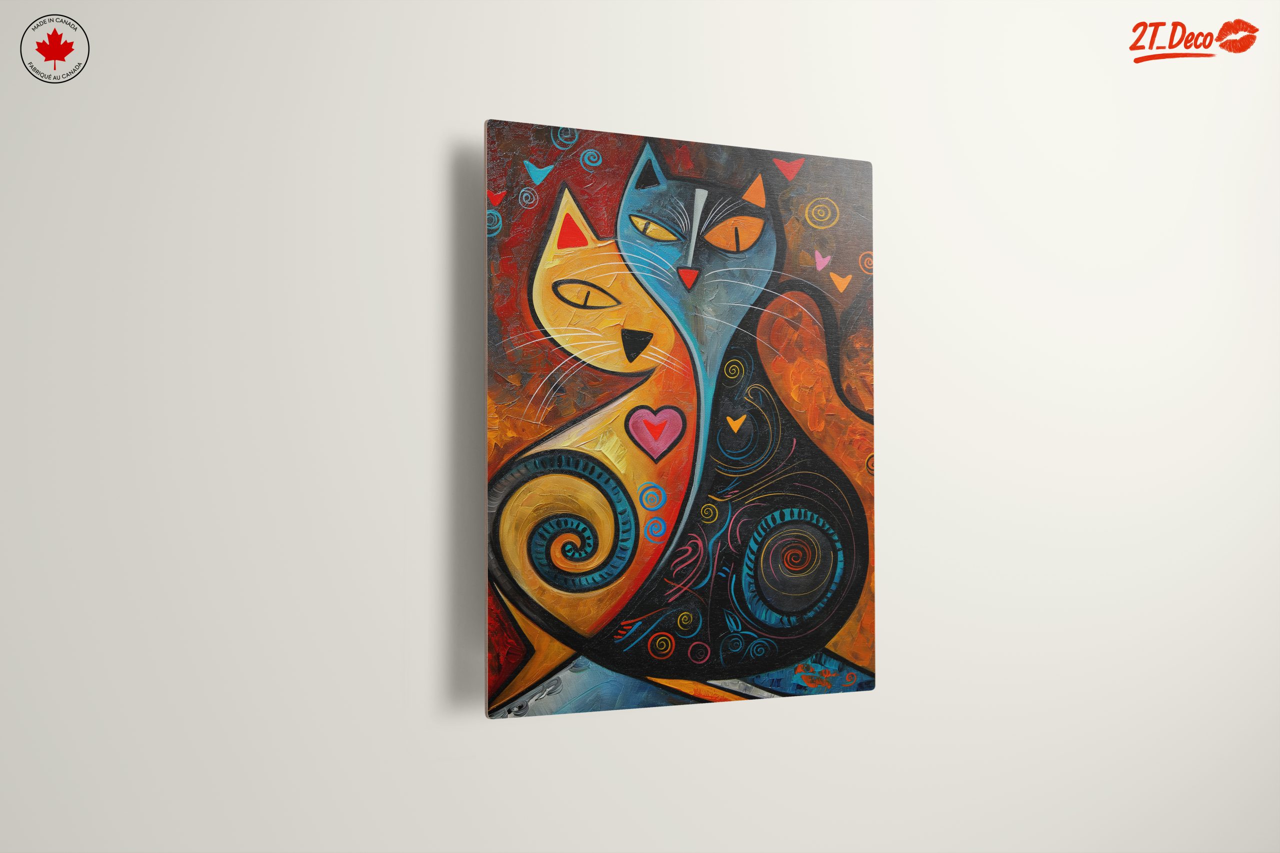Whimsical Cat Couple with Colorful Patterns - Image 13