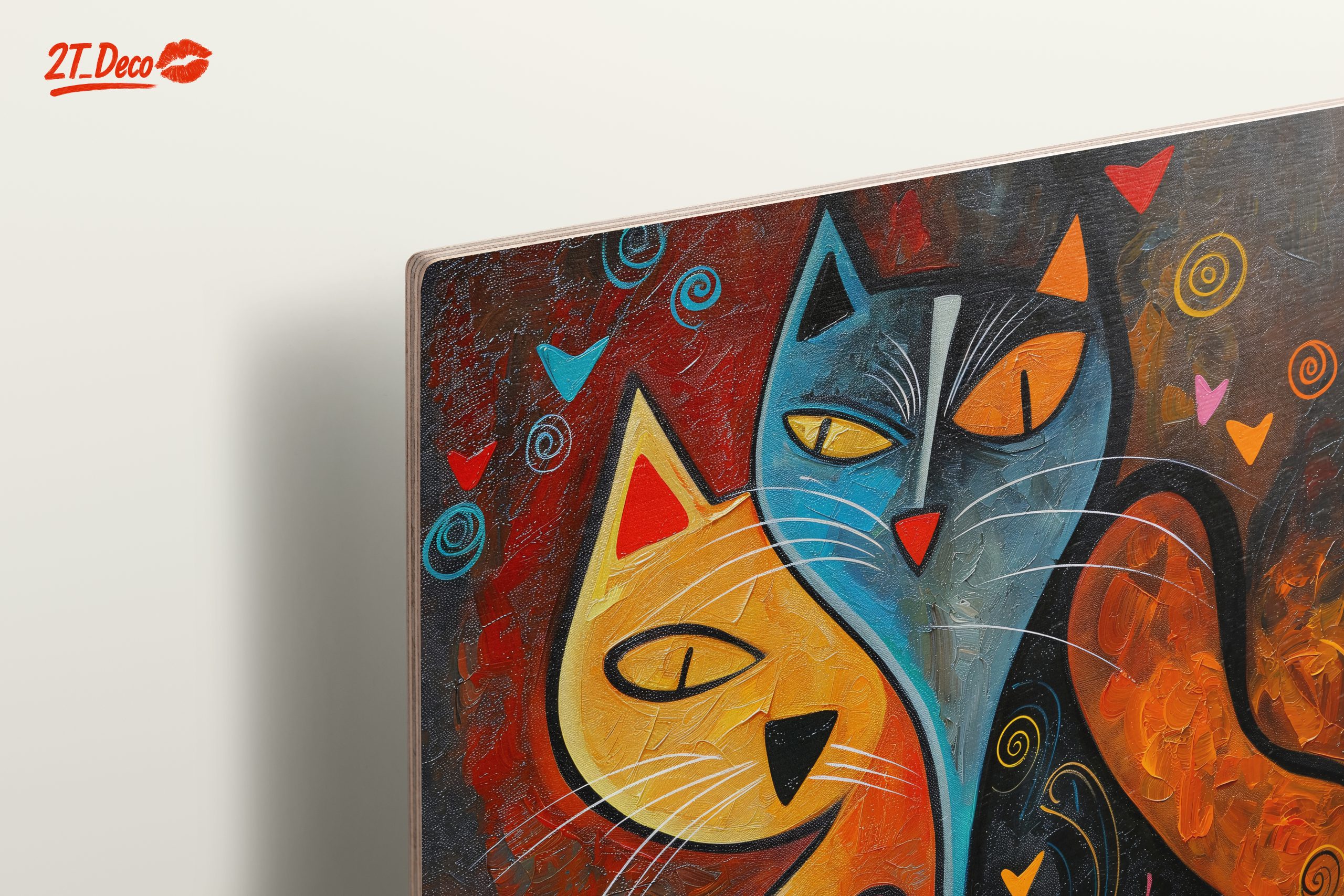 Whimsical Cat Couple with Colorful Patterns - Image 15