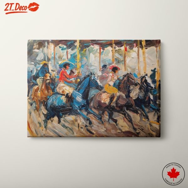 Dynamic Horse Riding Action Art