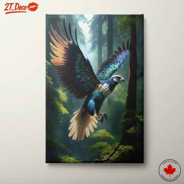Majestic Eagle Flying in Forest