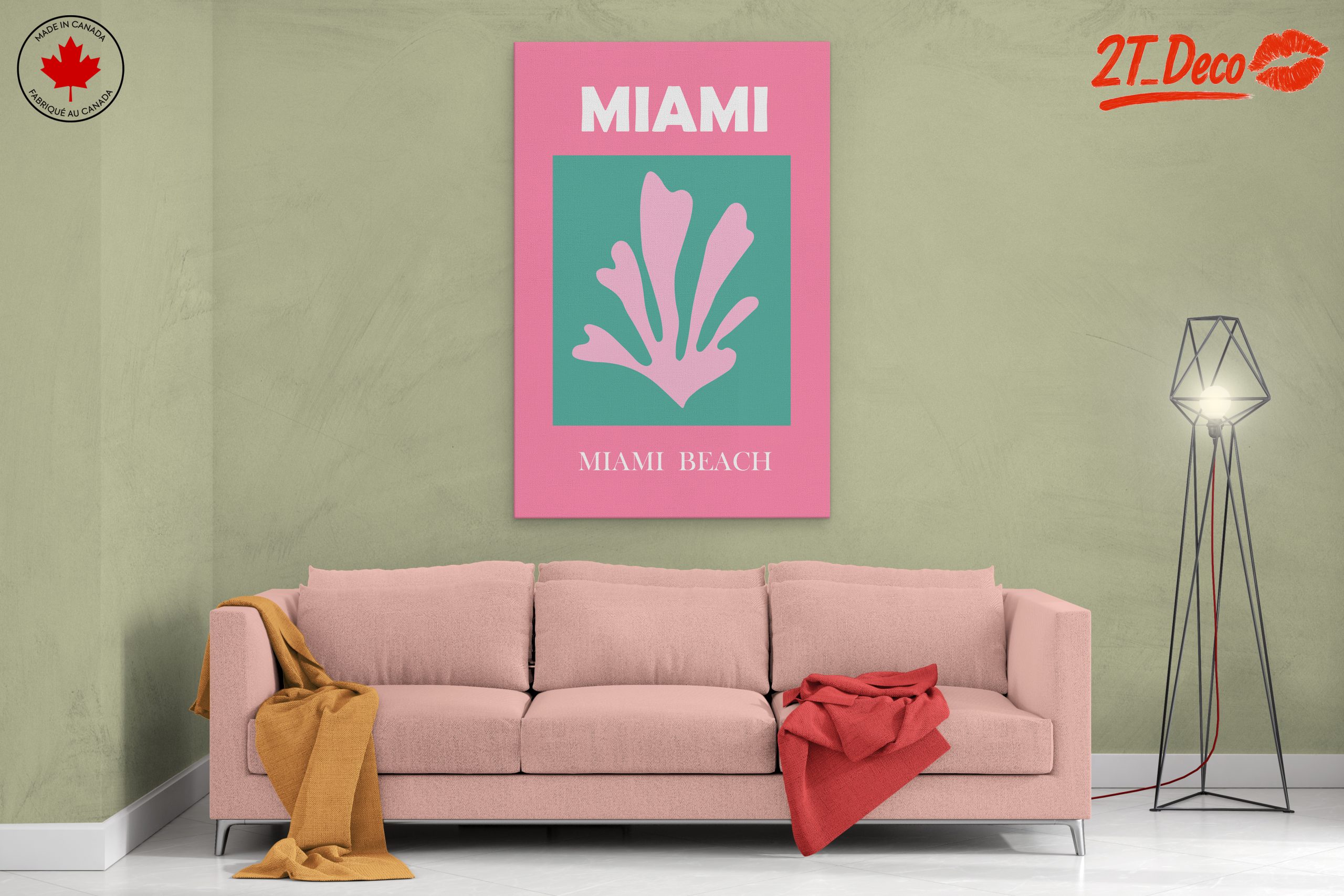 Miami Beach Coral Art Print - Image 2