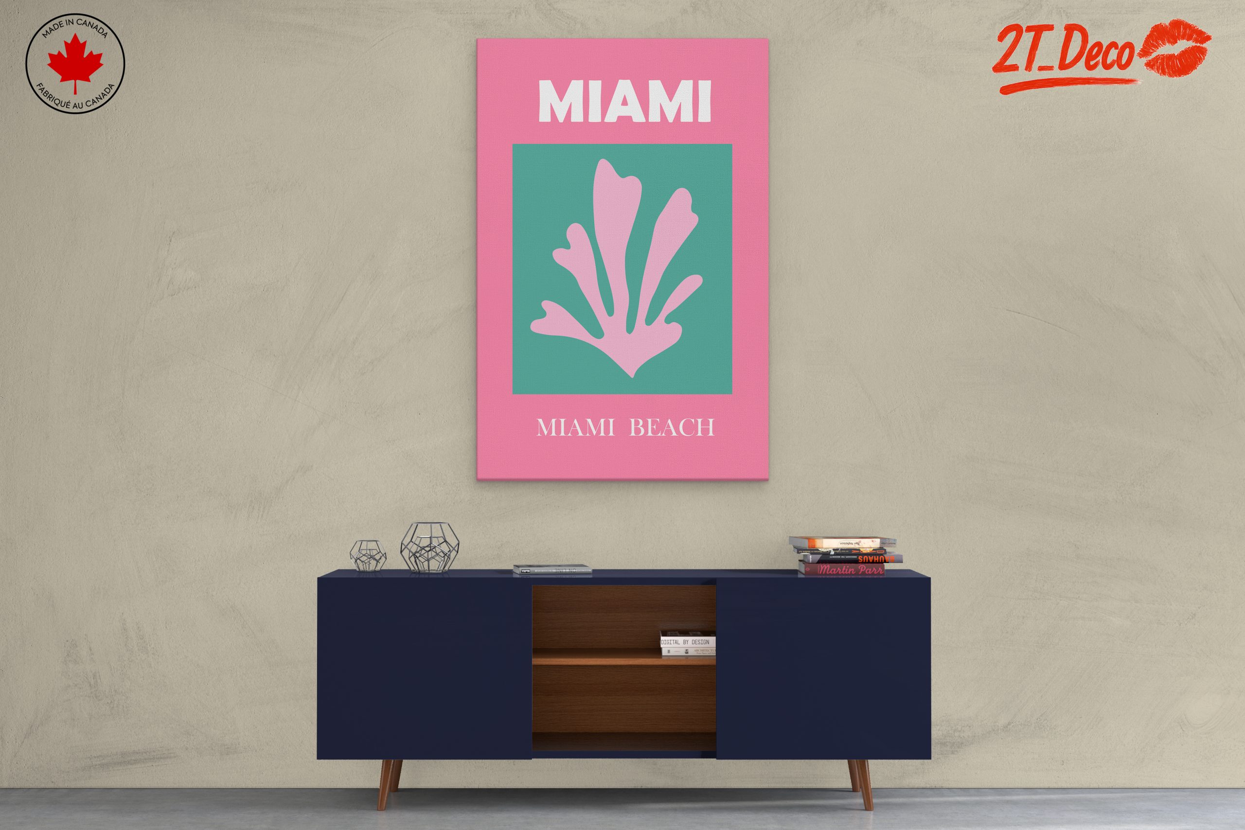 Miami Beach Coral Art Print - Image 3