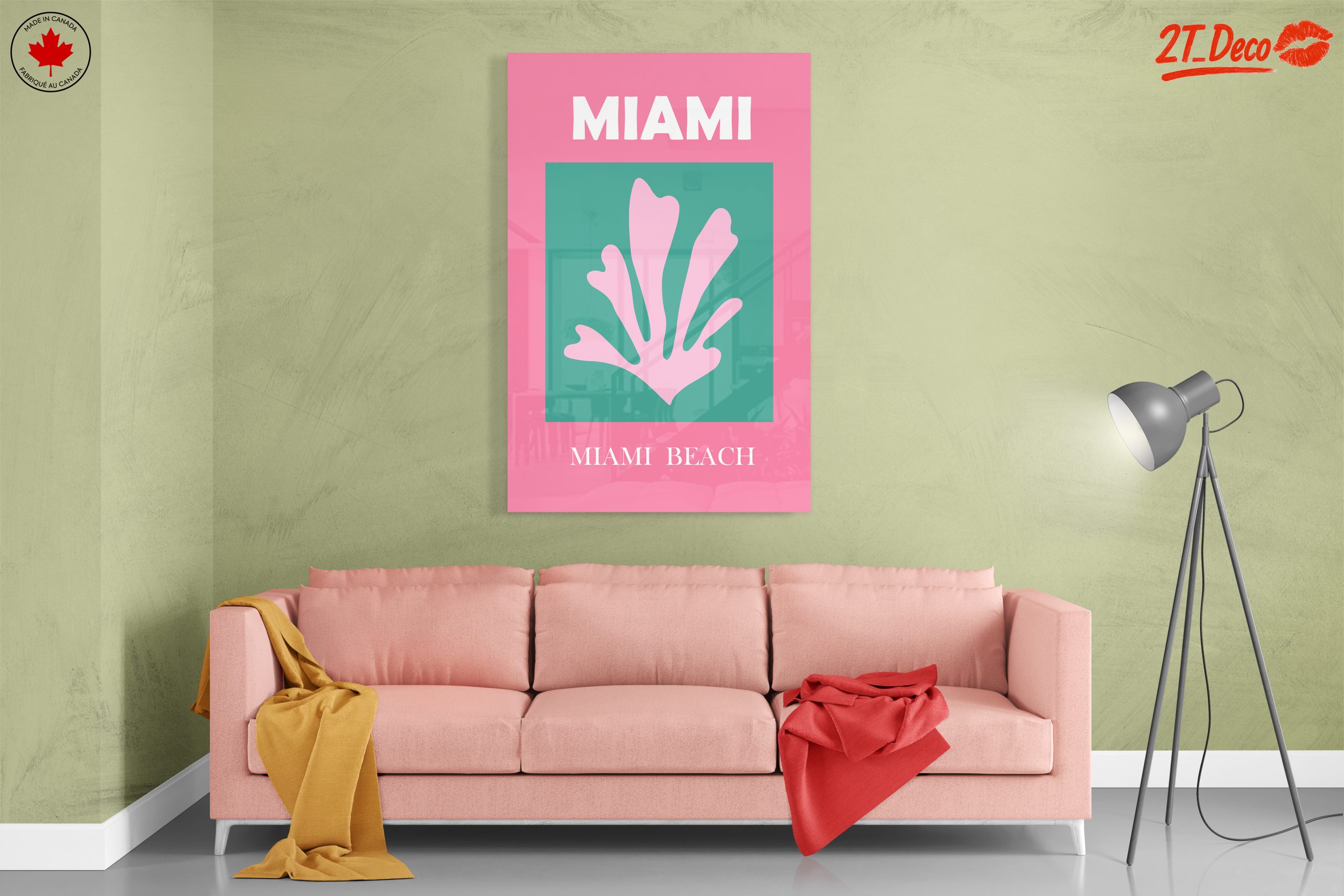 Miami Beach Coral Art Print - Image 7