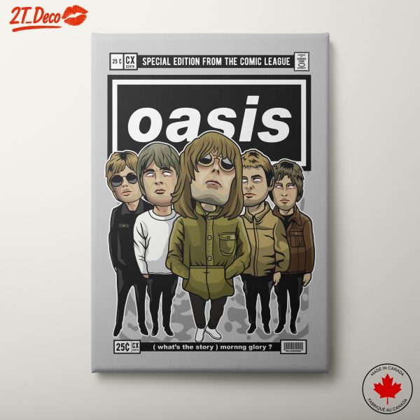 Stylized Illustration of Oasis Band