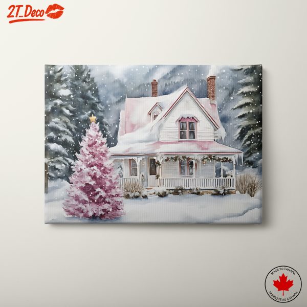 Charming Winter Cottage with Christmas Tree