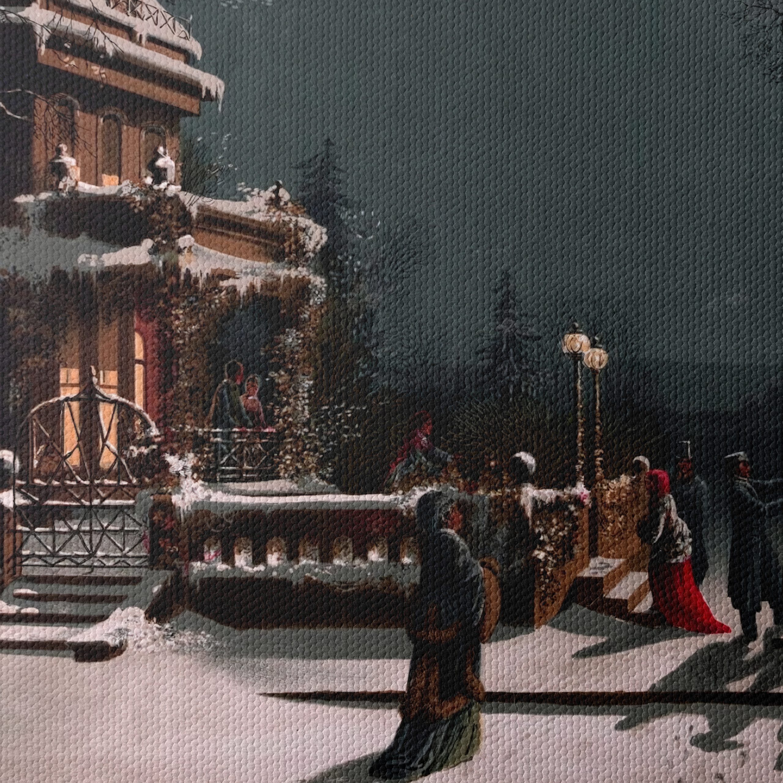 Winter Evening Christmas Scene - Image 4