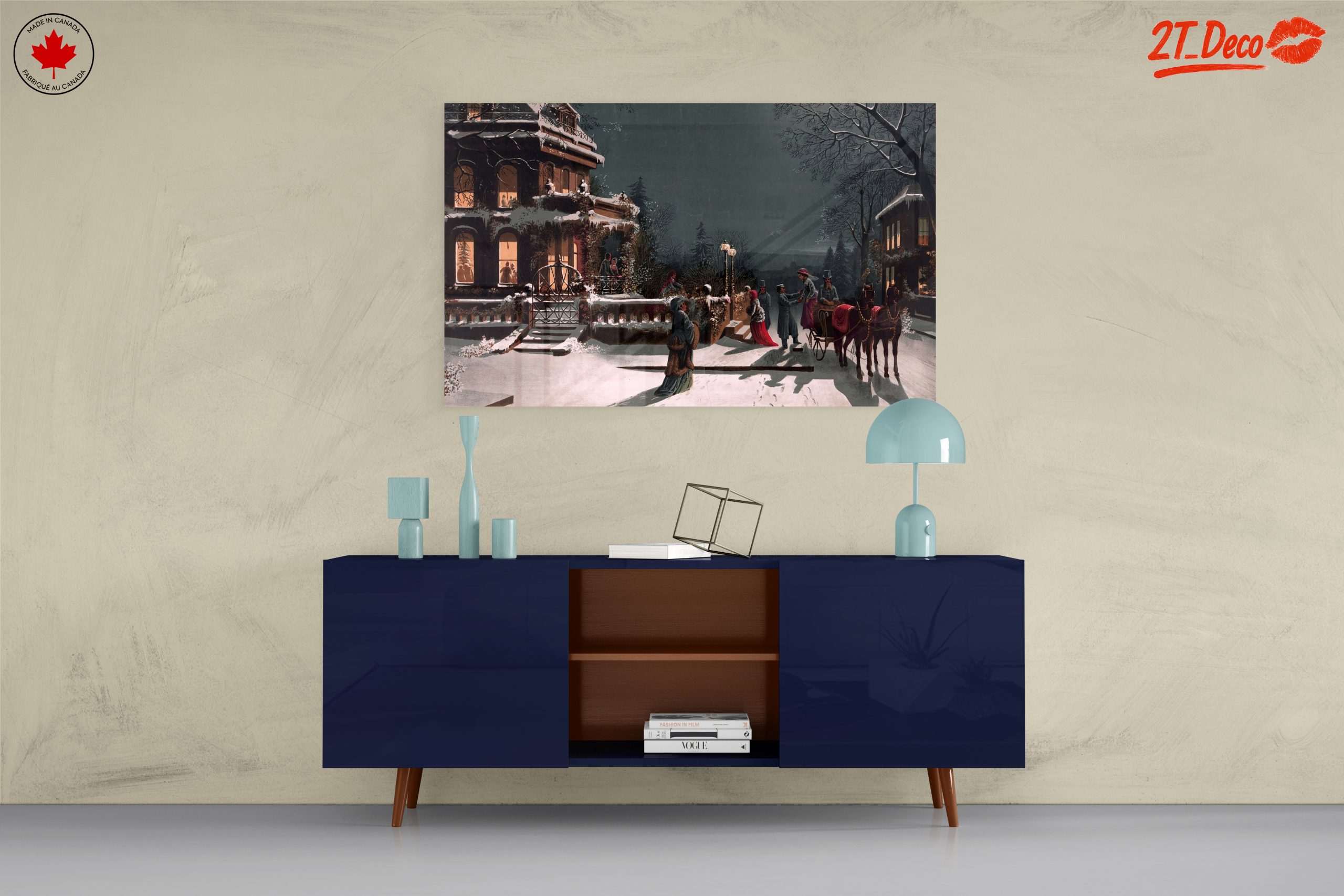 Winter Evening Christmas Scene - Image 8