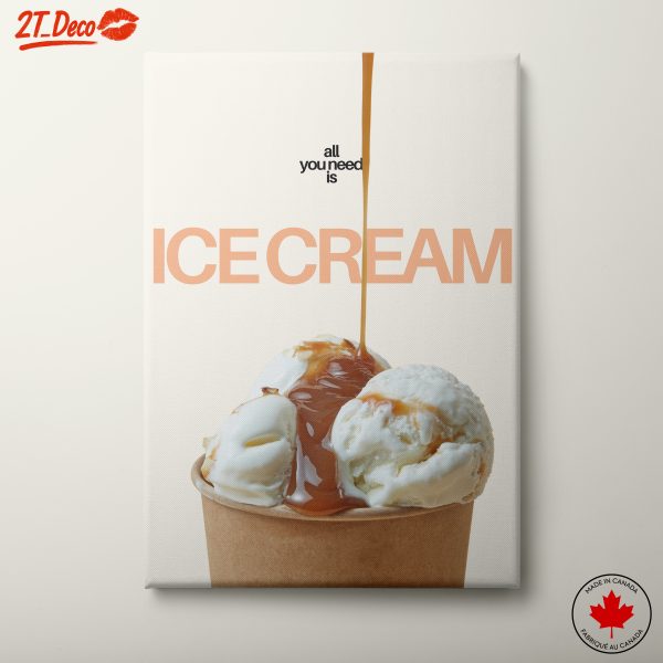 Ice Cream Delight Poster with Uplifting Quote
