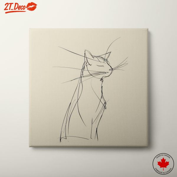 Elegant Cat Line Art for Modern Spaces