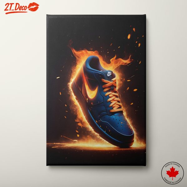Nike Shoe in Fiery Background