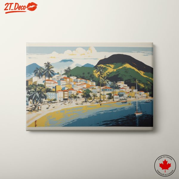 Vibrant Coastal Adventure Landscape Art