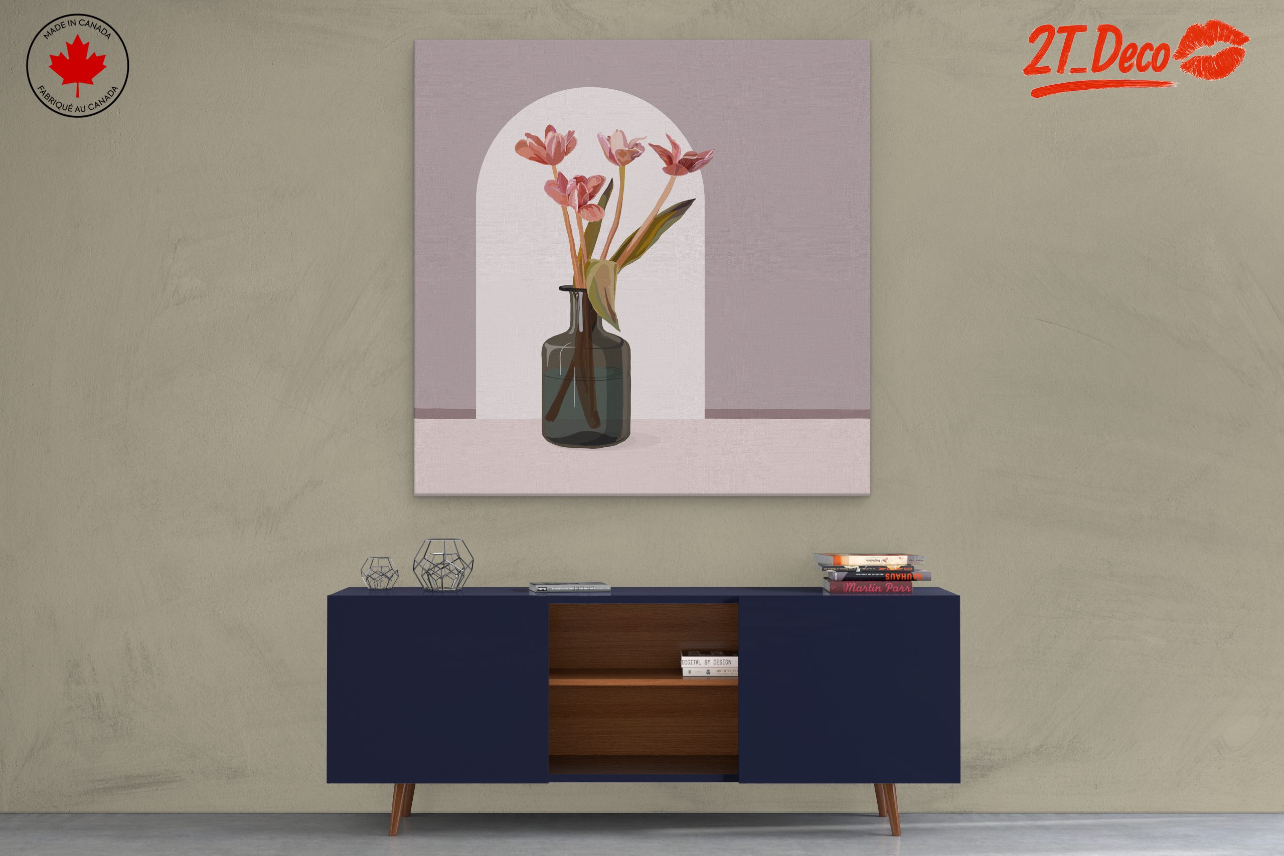 Stylized Floral Arrangement in Abstract Art - Image 3