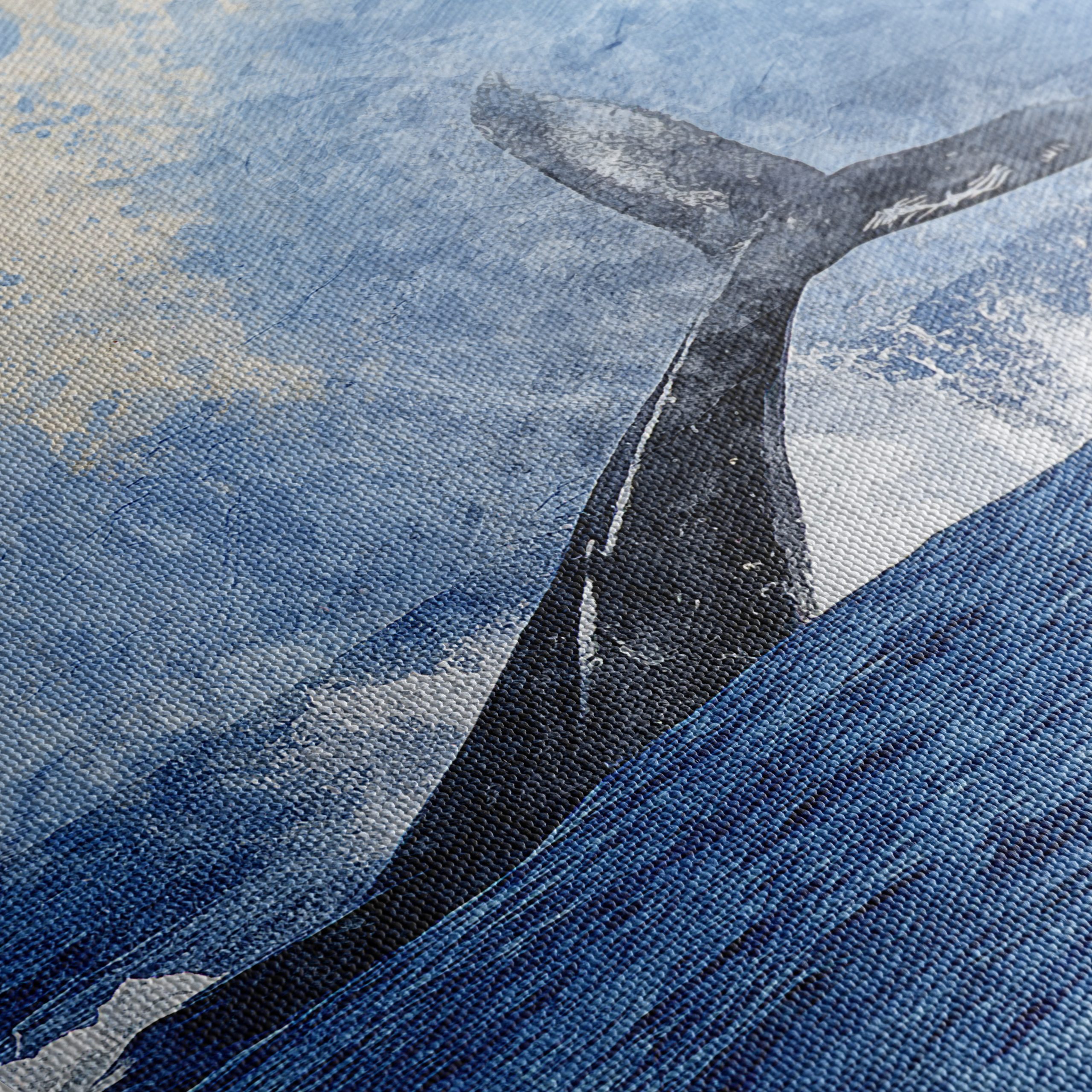 Whale Splashing in Artistic Blue - Image 5