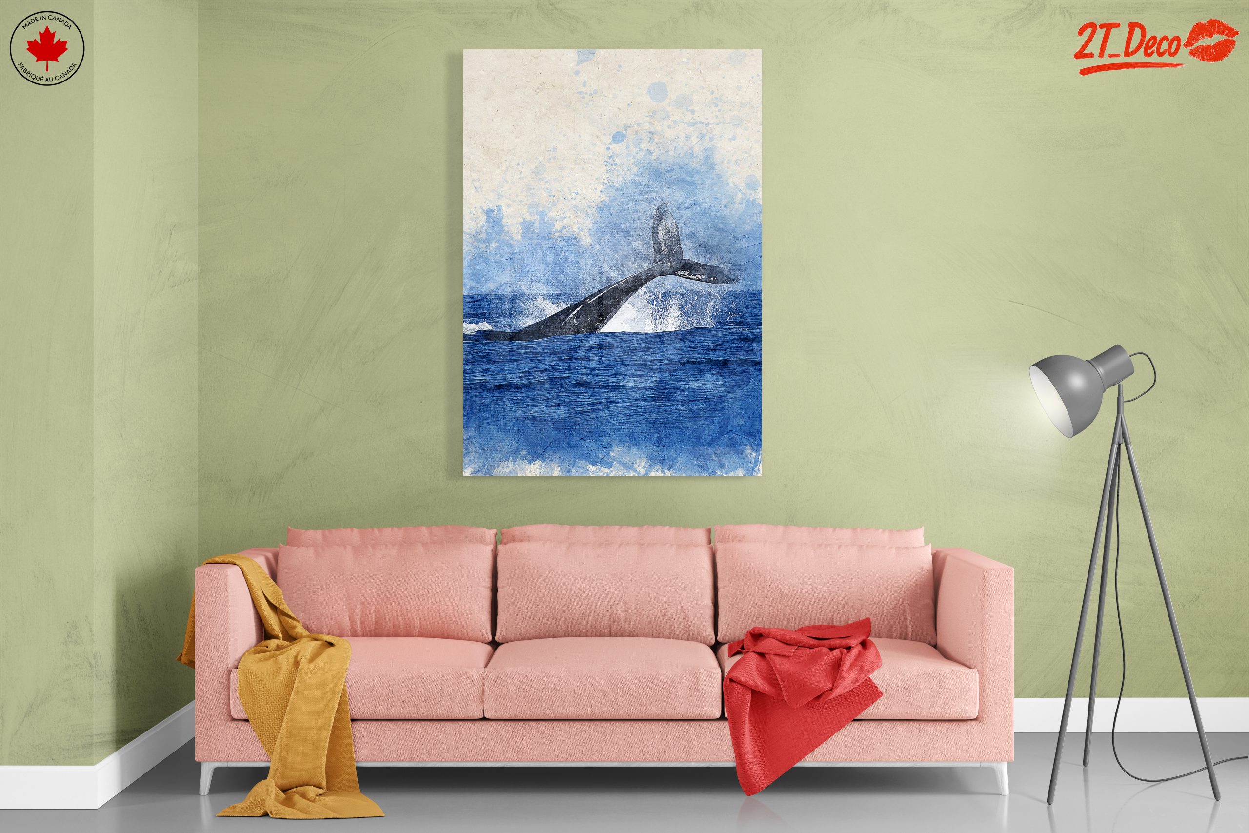 Whale Splashing in Artistic Blue - Image 7