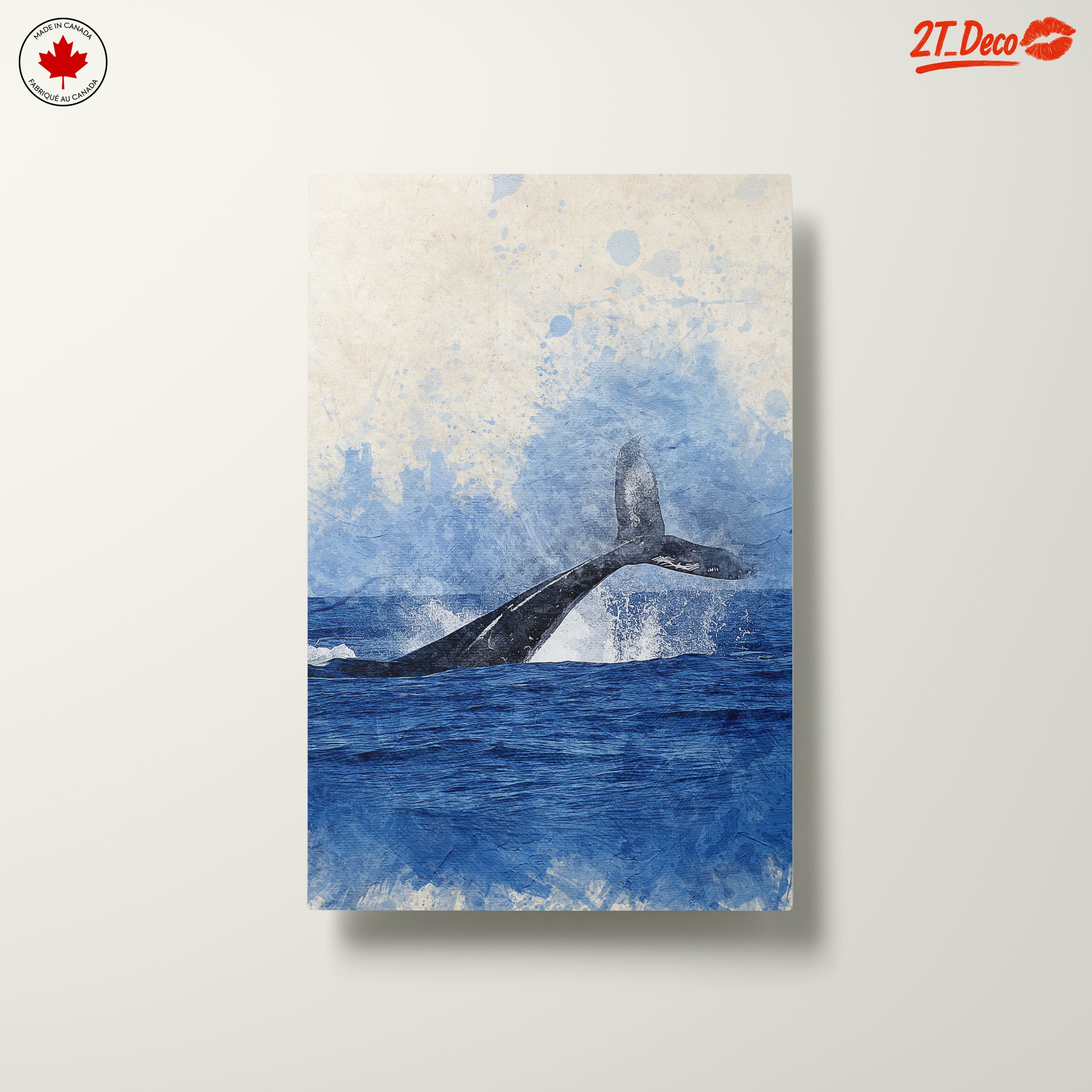 Whale Splashing in Artistic Blue - Image 10