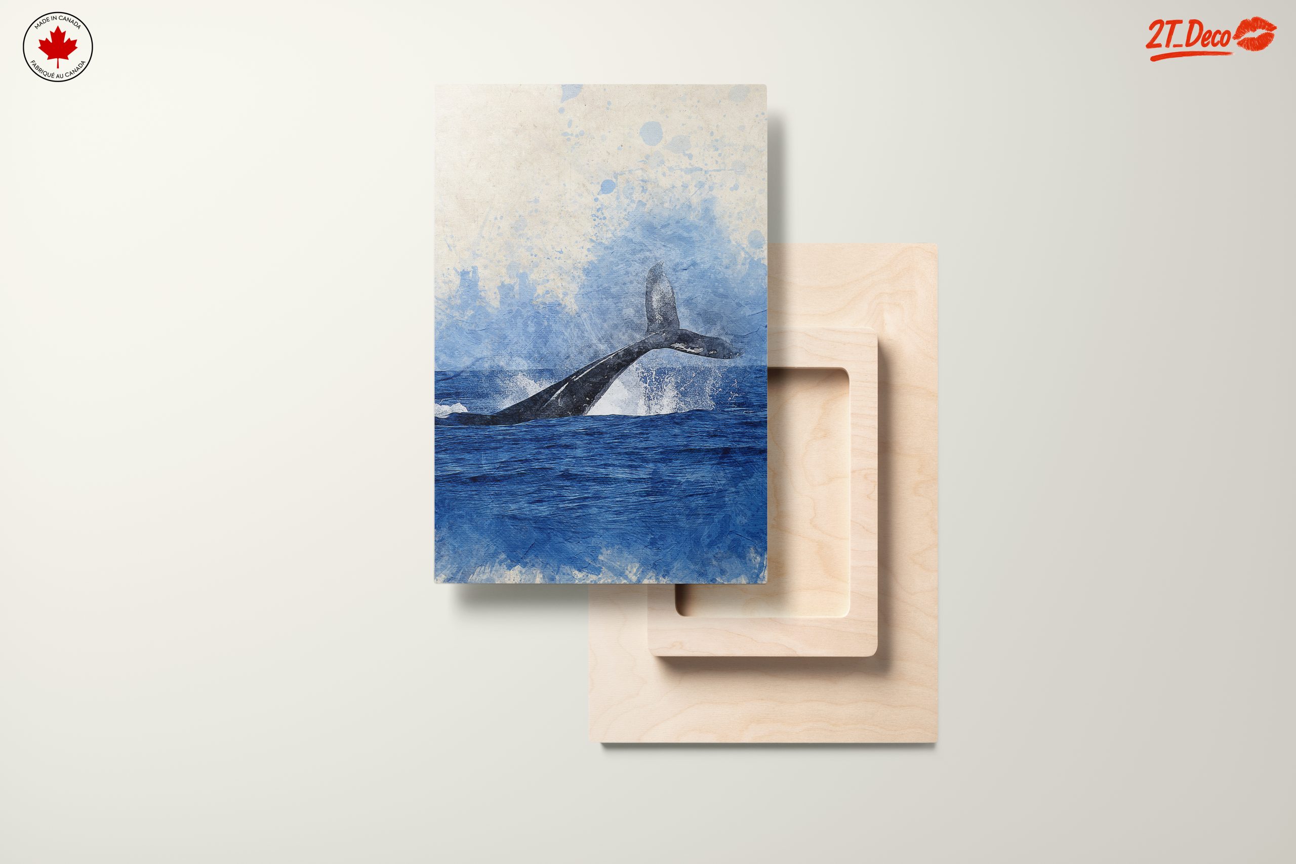 Whale Splashing in Artistic Blue - Image 11